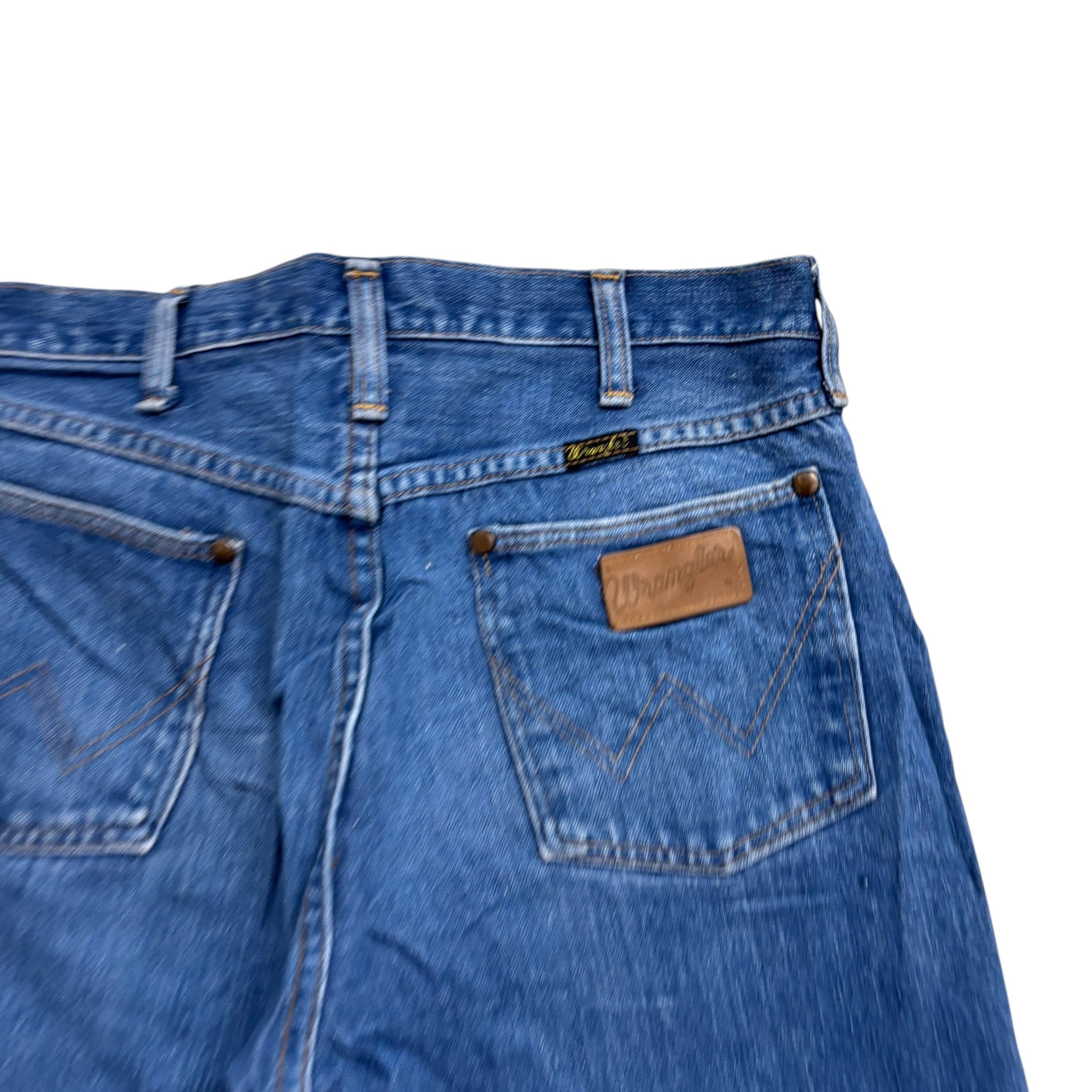 Wrangler Denim Shorts W30 Mens Mid Blue 7in Regular Fit Vintage