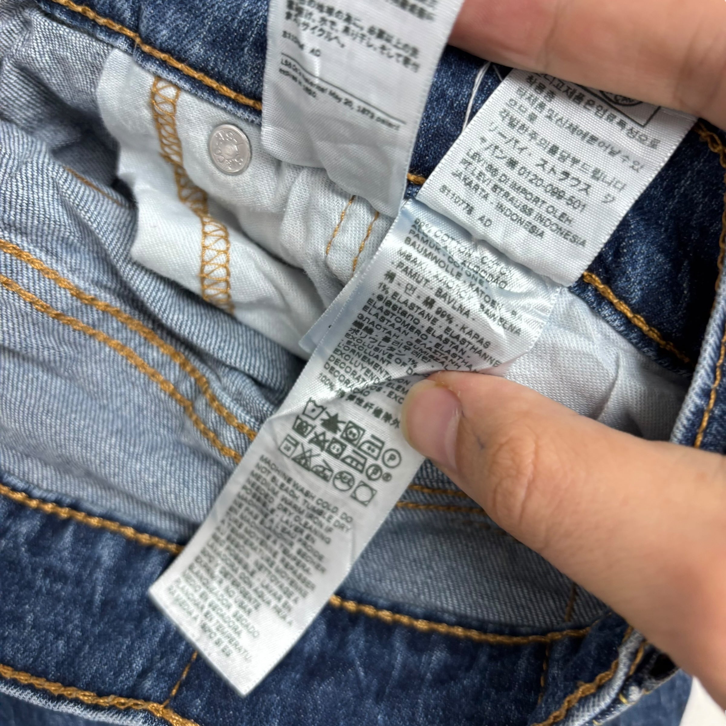 Levis 541 Jeans W36 L34 Mens Mid Blue Athletic Tapered Fit Stretch Denim