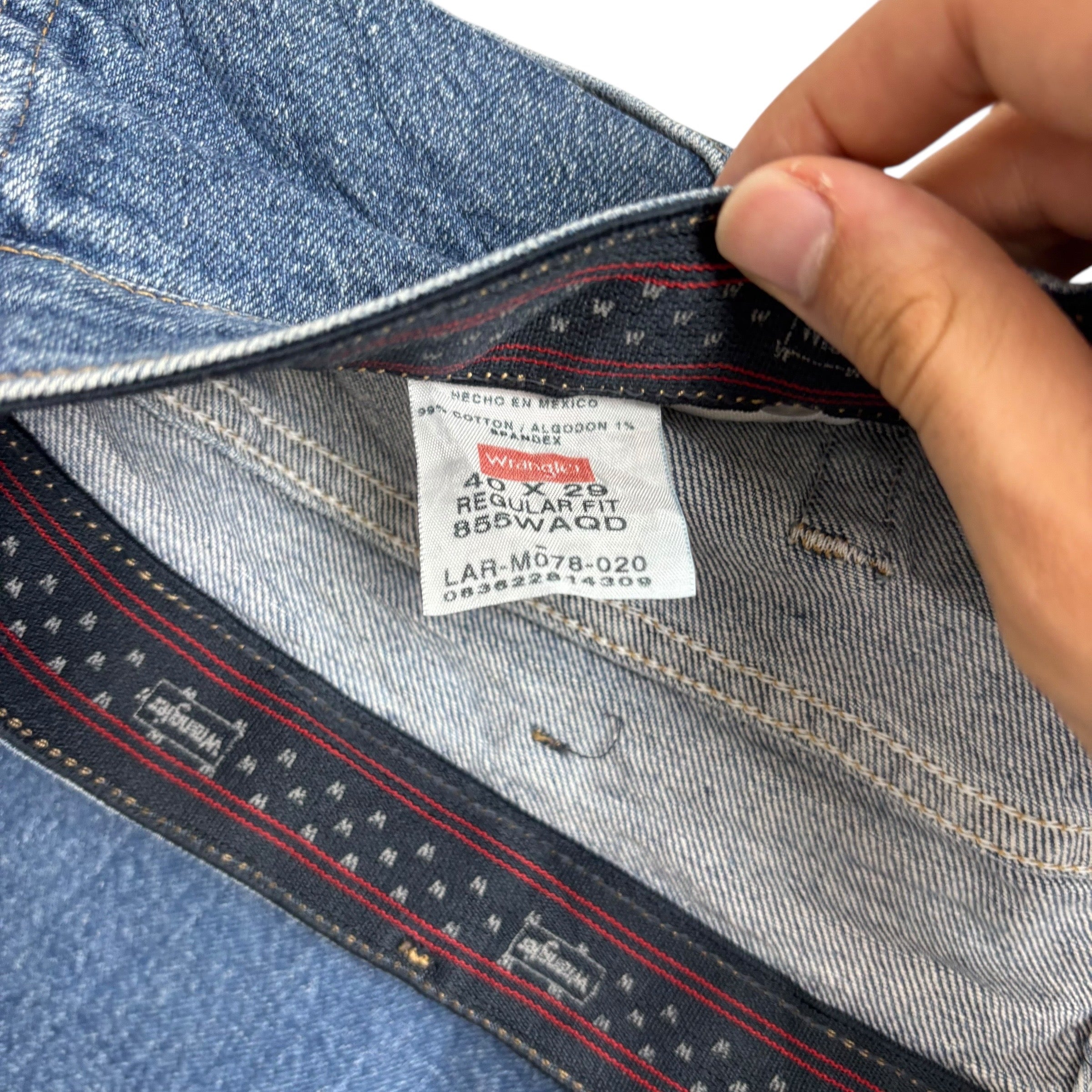 Wrangler Jeans W40 L29 Mens Mid Blue Regular Straight Fit Stretch Denim