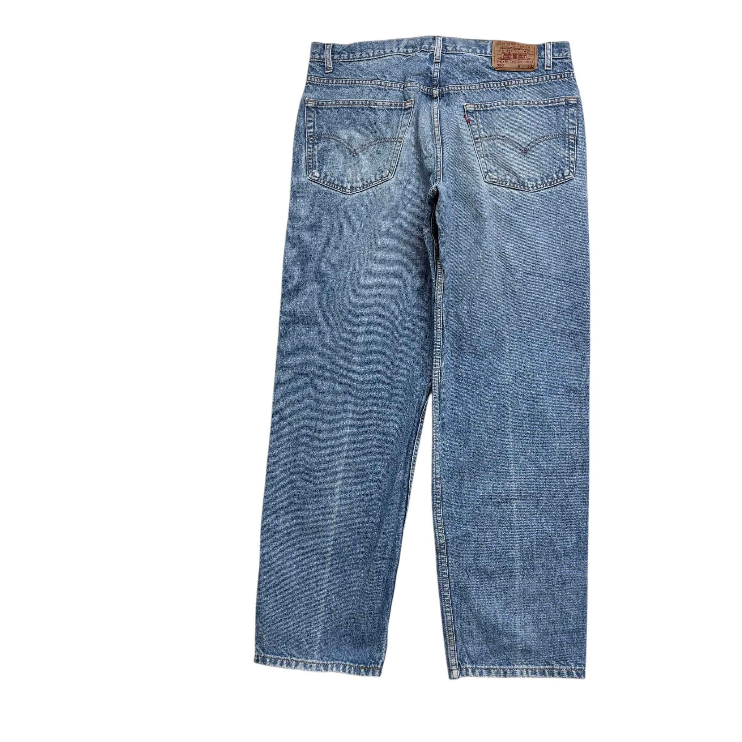 Levis 550 Jeans W38 L32 Mens Light Blue Relaxed Straight Fit Vintage Denim (F)