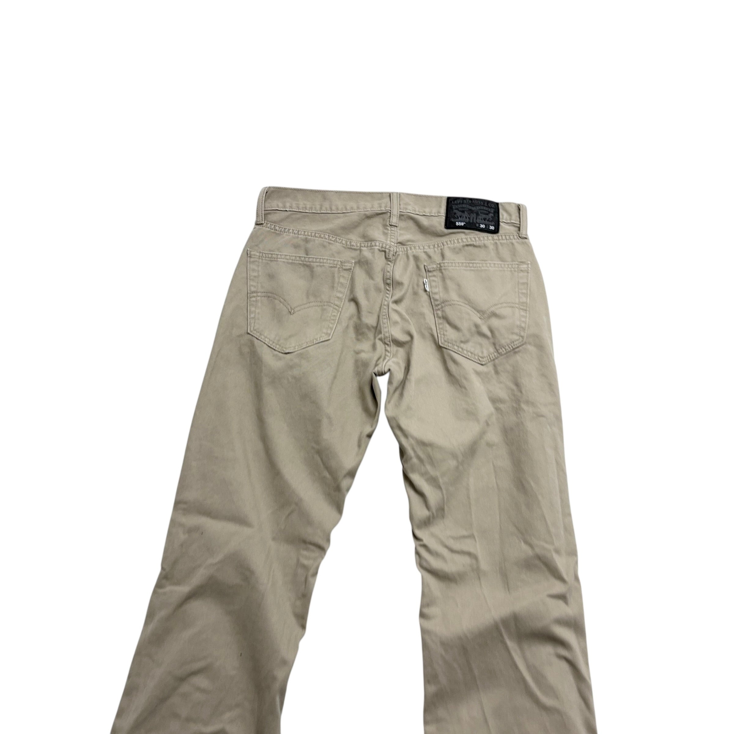 Levis 559 Trousers W30 L30 Mens Cream Baggy Relaxed Straight Fit Pants (E)