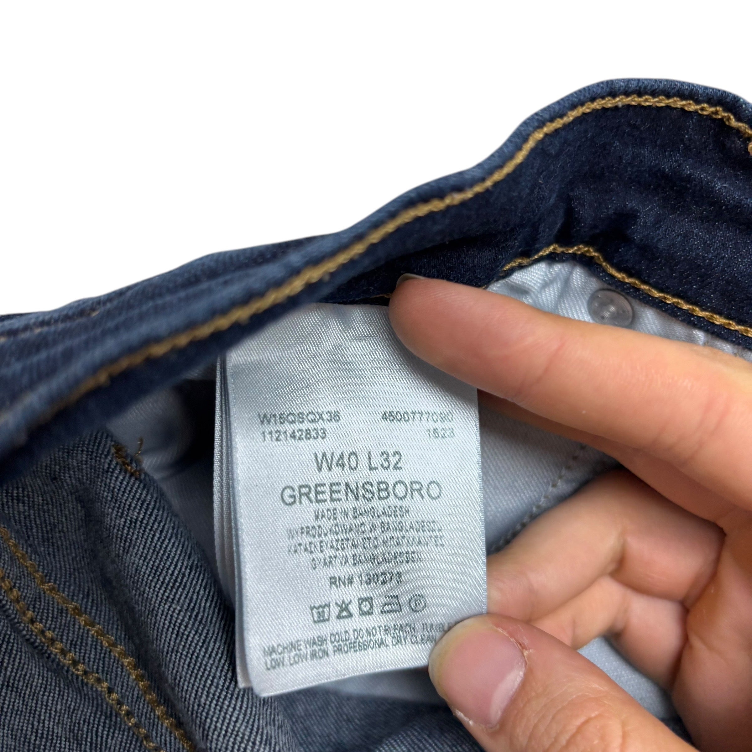 Wrangler Greensboro Jeans W40 L32 Mens Dark Blue Regular Straight Fit Stretch (E)