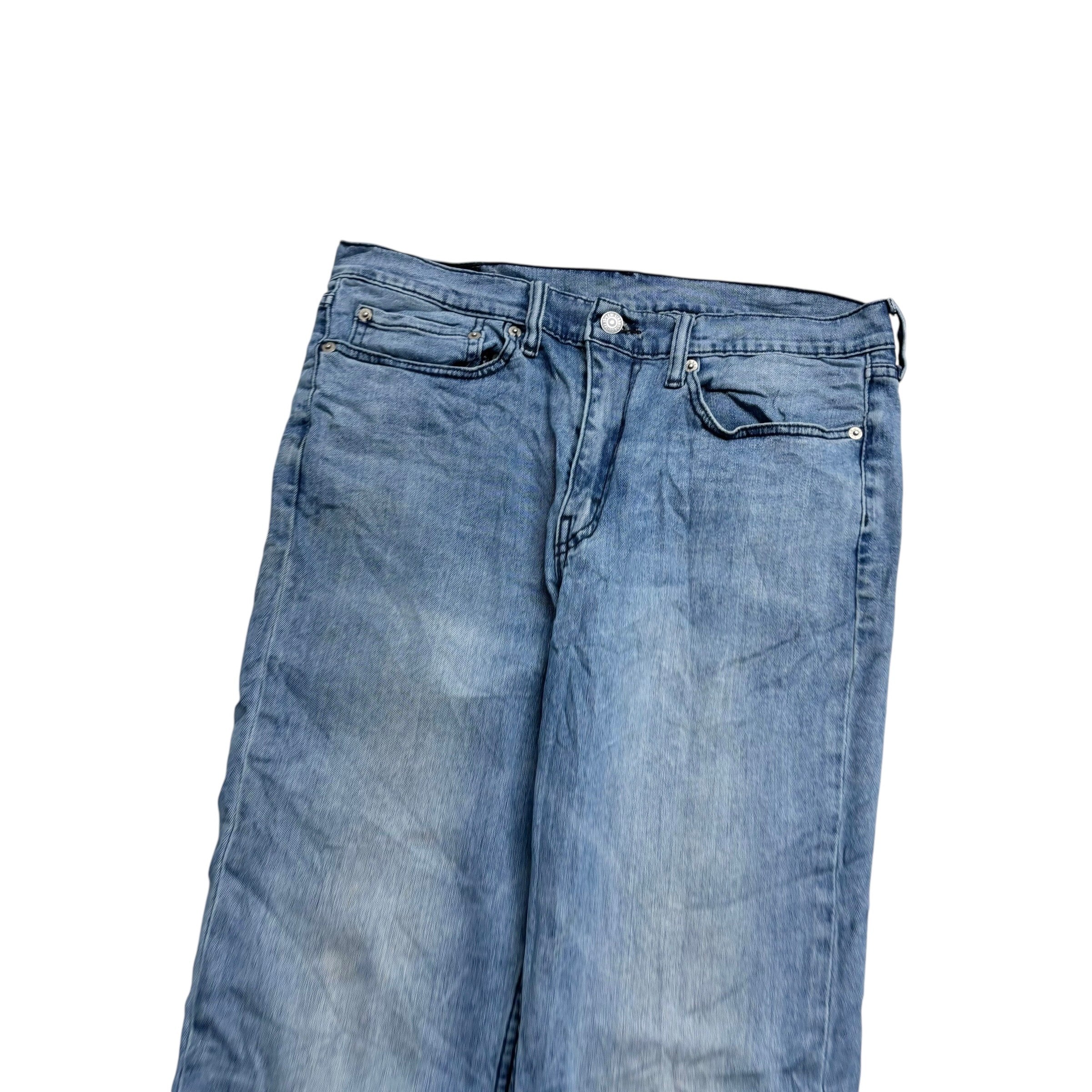 Levis 514 Jeans W34 L32 Mens Navy Blue Regular Straight Fit Stretch Denim