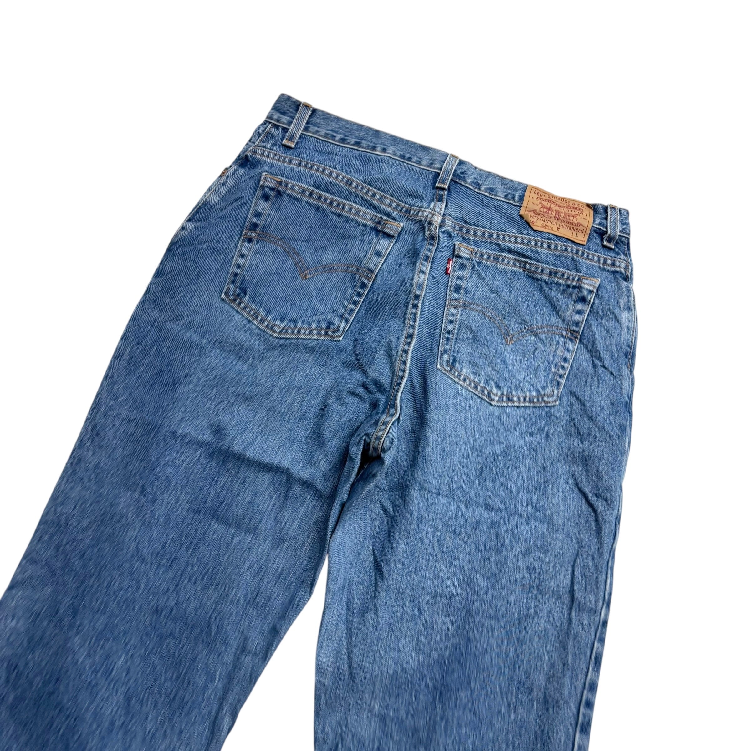 Levis 550 Jeans W34 L34 Womens Mid Blue Relaxed Tapered Made In USA Vintage (E)