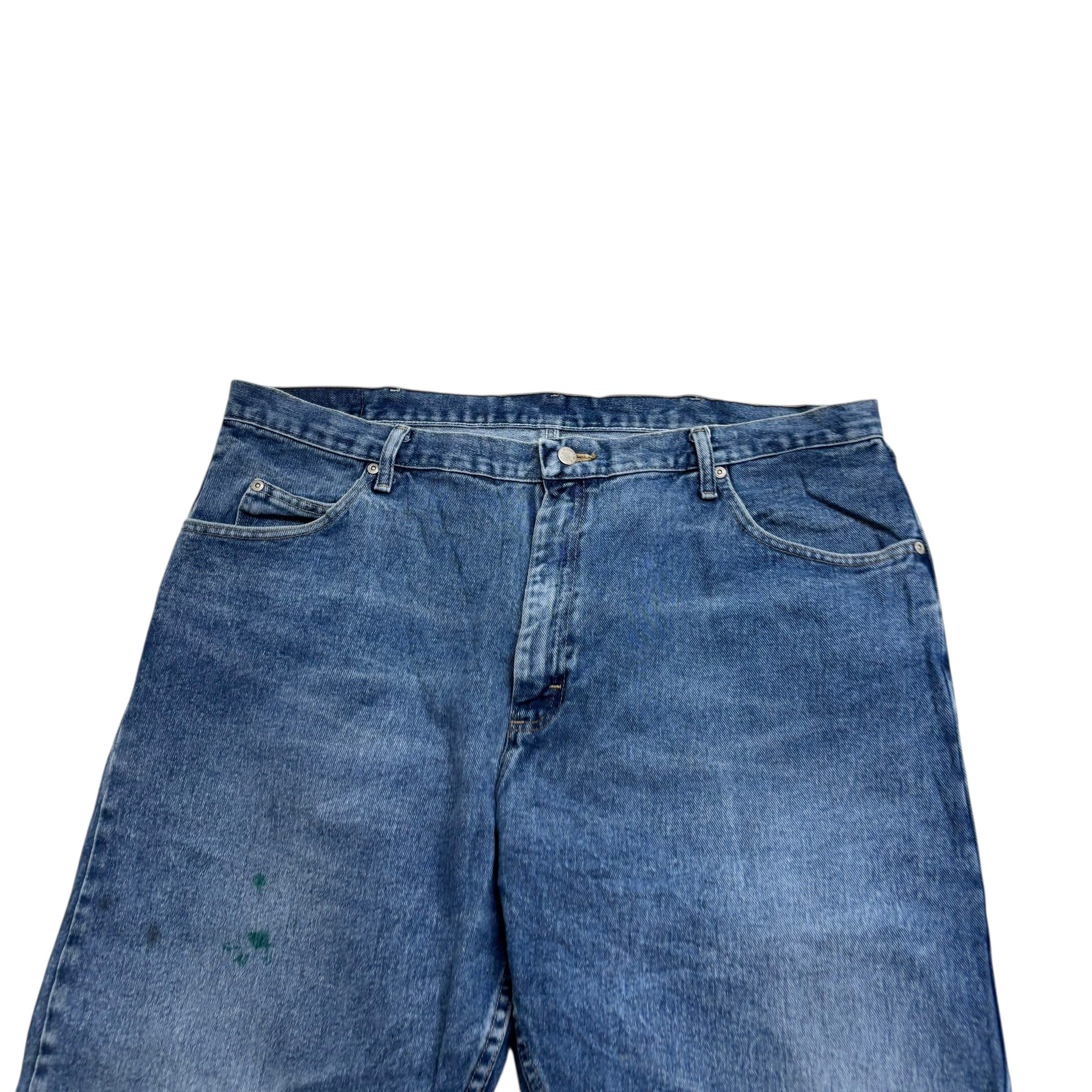 Wrangler Jeans W42 L30 Mens Mid Blue Relaxed Straight Fit Vintage Denim (F)