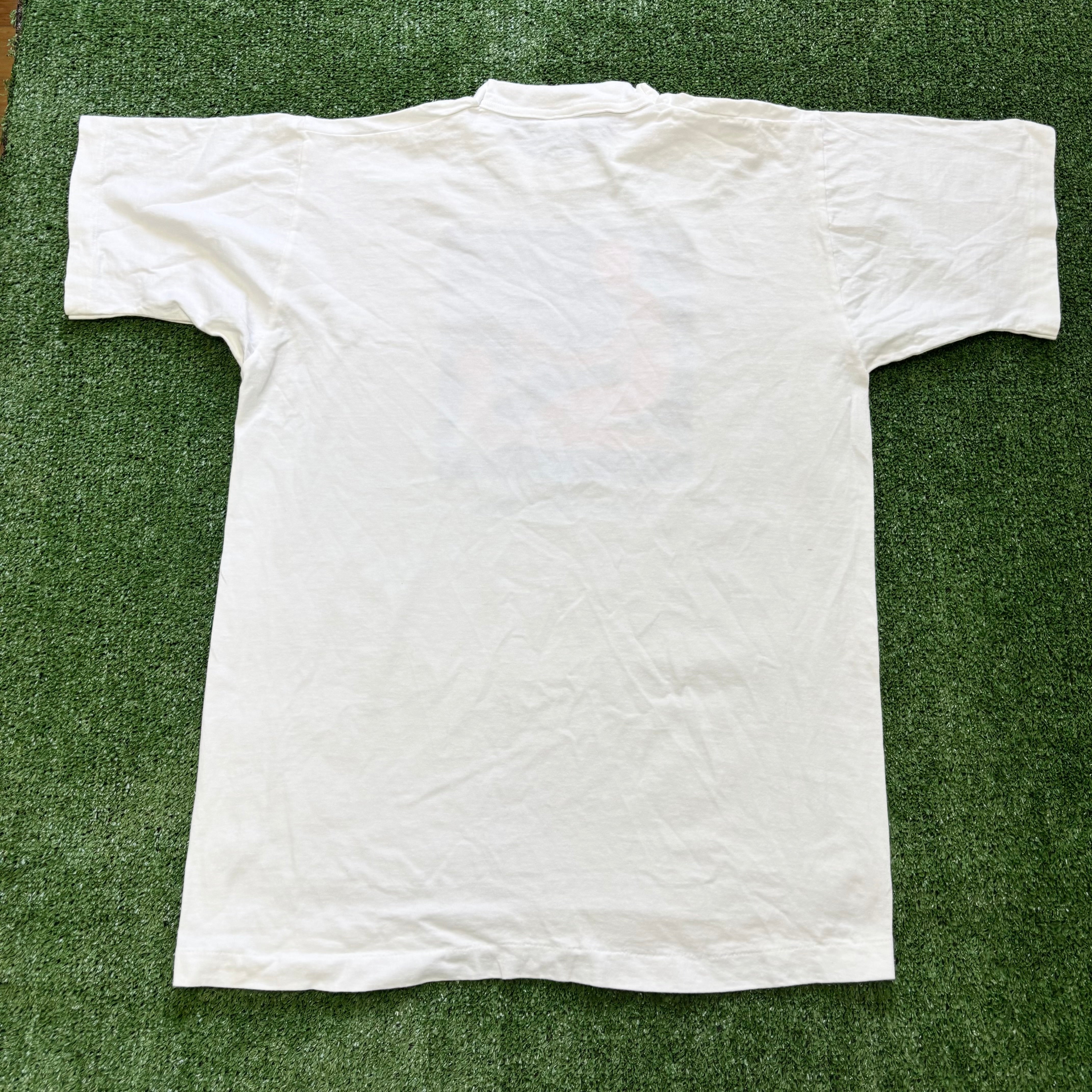 Vintage T Shirt Mens XL White Single Stitch Graphic Print 90s USA (E)