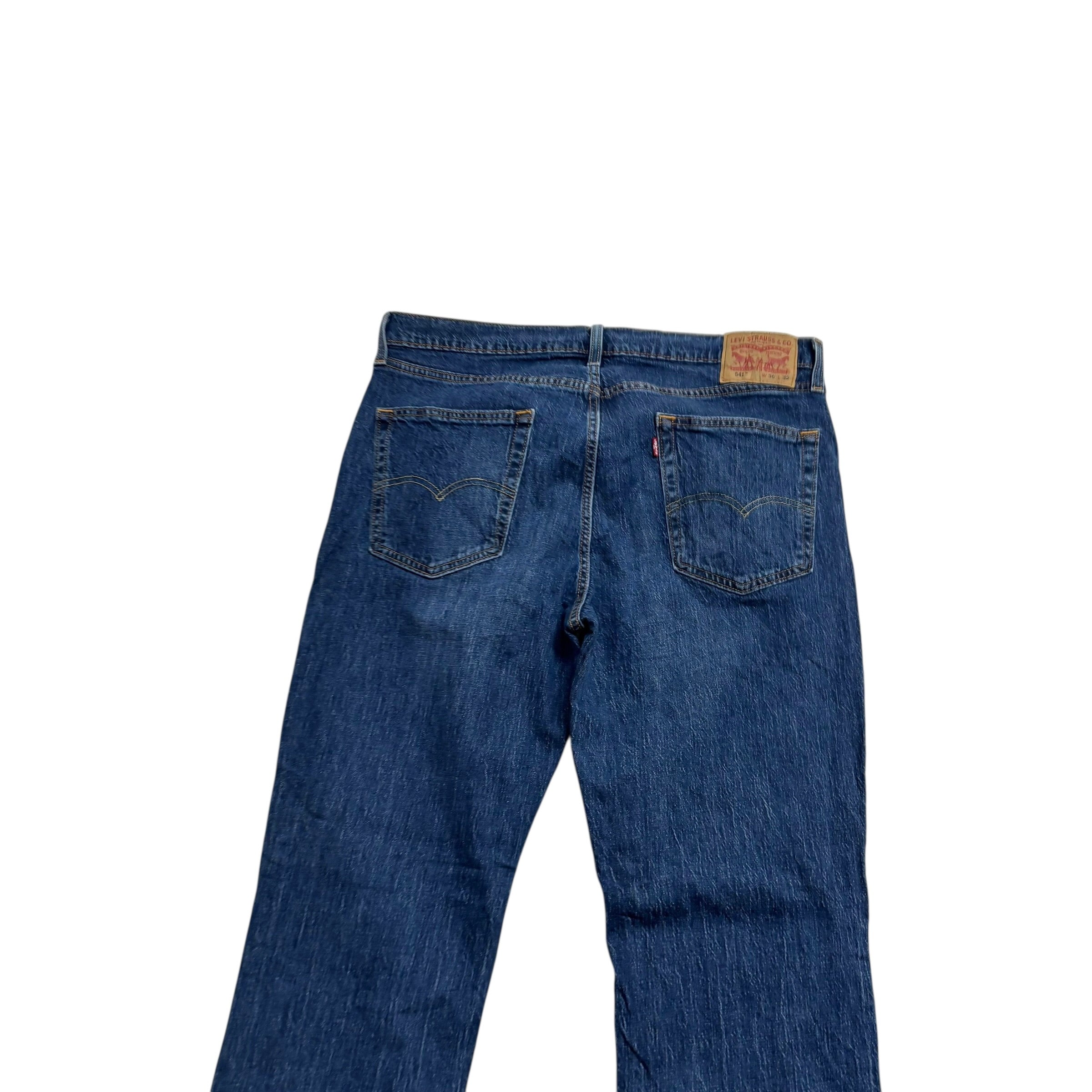 Levis 541 Jeans W36 L32 Mens Mid Blue Athletic Tapered Fit Stretch Denim