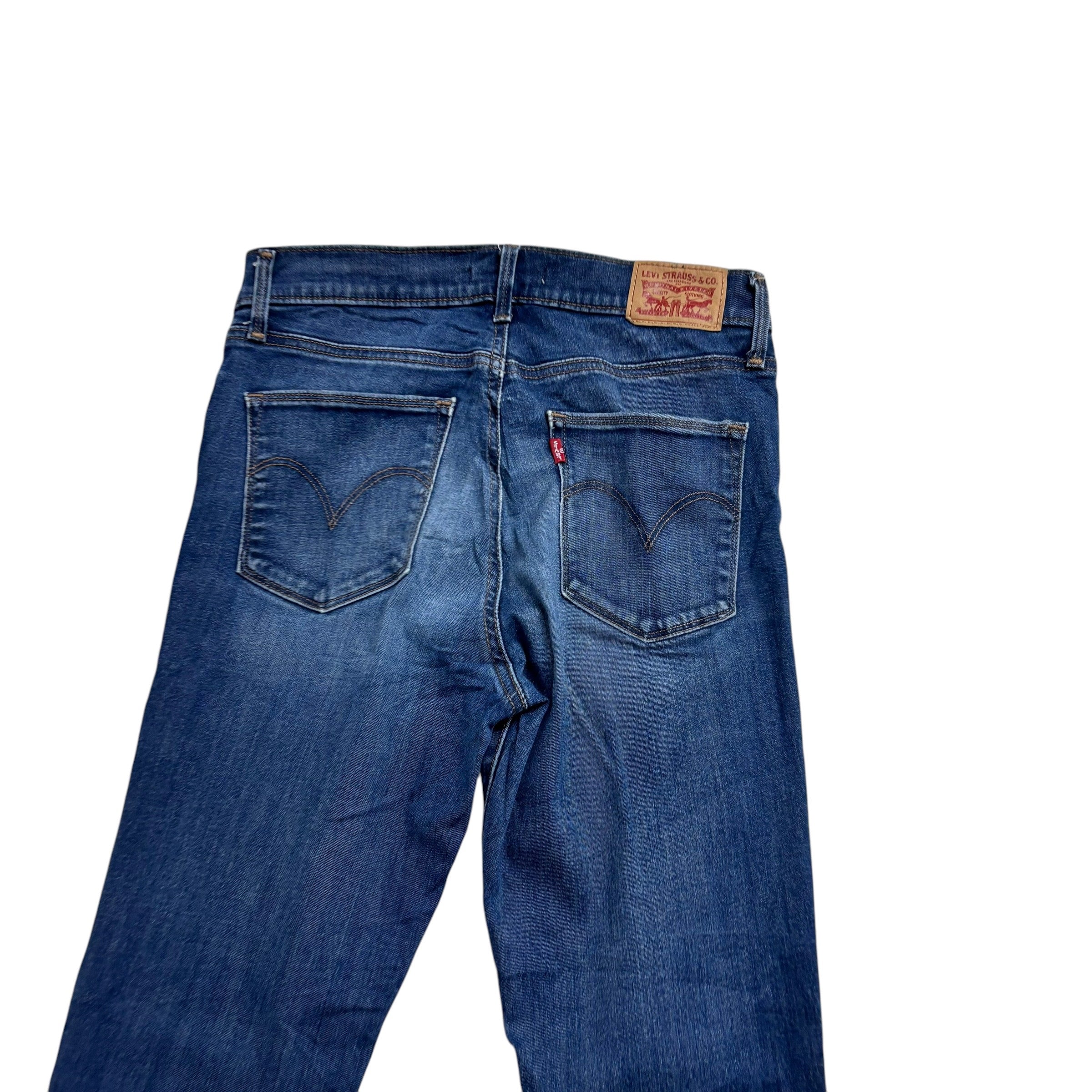 Levis Jeans W29 L32 Womens Mid Blue Slimming Skinny Fit Stretch Denim (E)