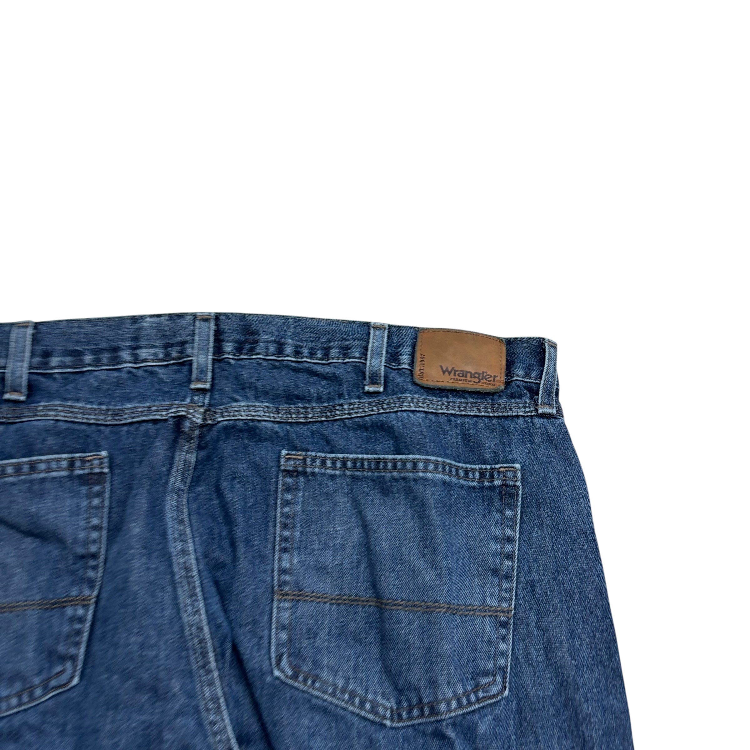 Wrangler Jeans W40 L30 Mens Dark Blue Relaxed Straight Fit Baggy Denim (E)