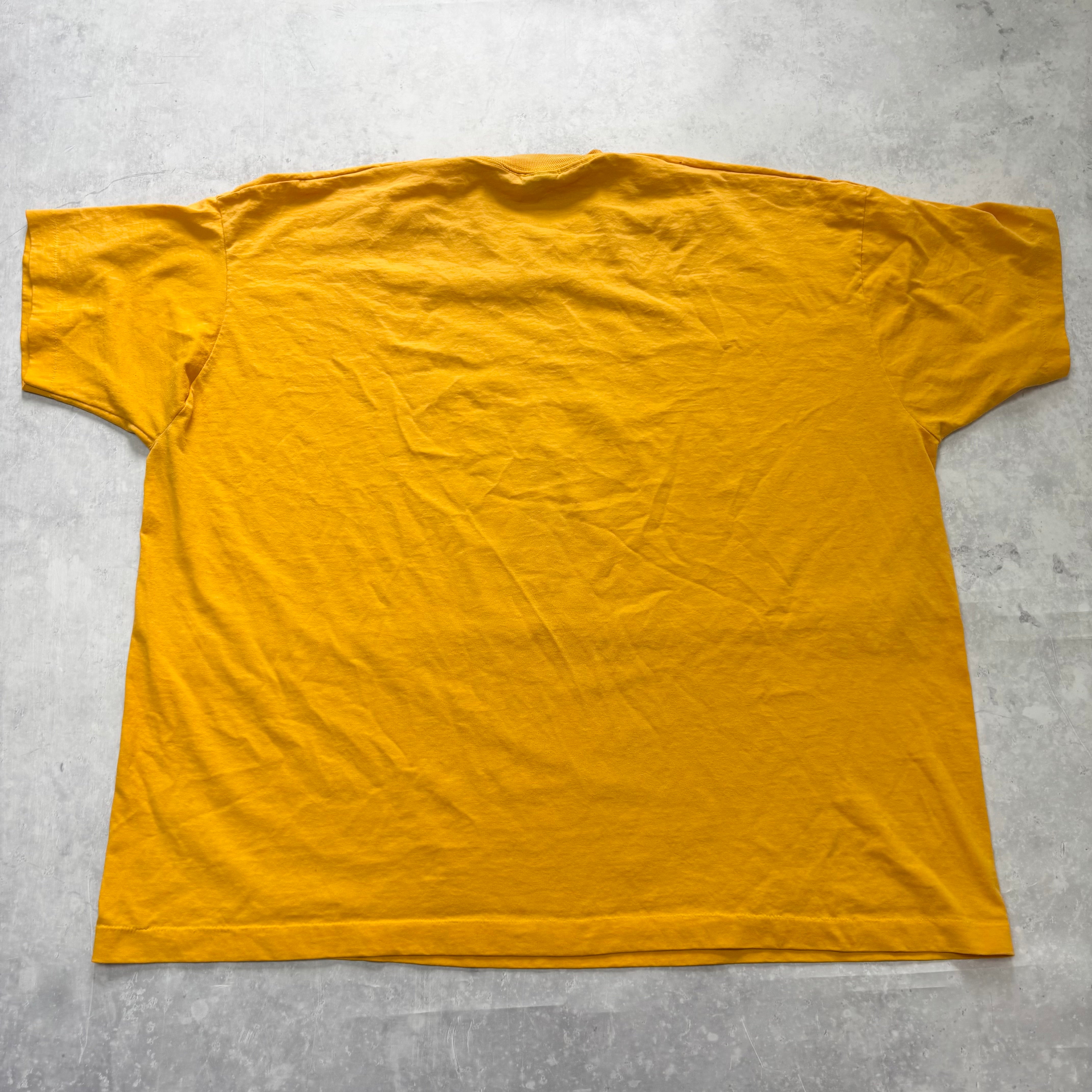 Vintage T Shirt Mens 3XL Yellow Single Stitch Graphic Print 90s USA Tourist (F)