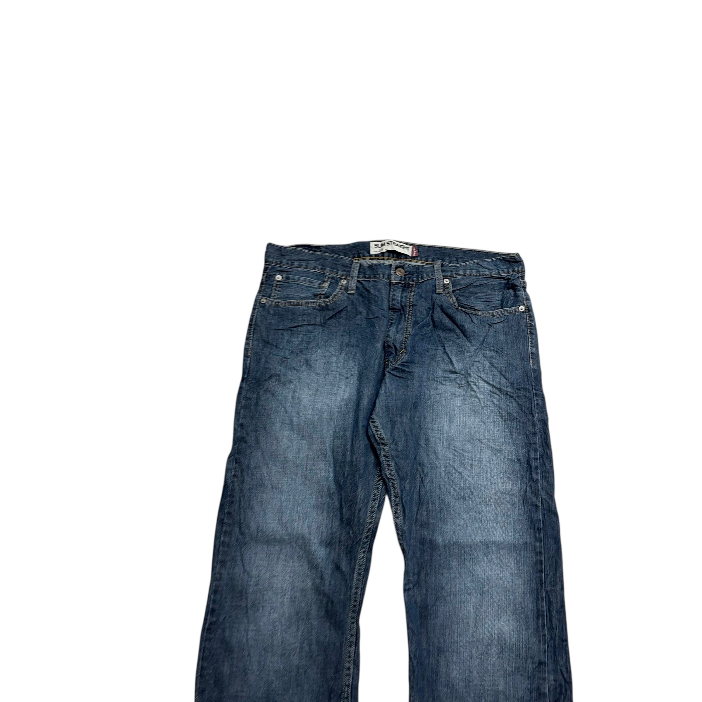 Levis 514 Jeans W36 L32 Mens Dark Blue Regular Straight Fit Vintage Denim (E)