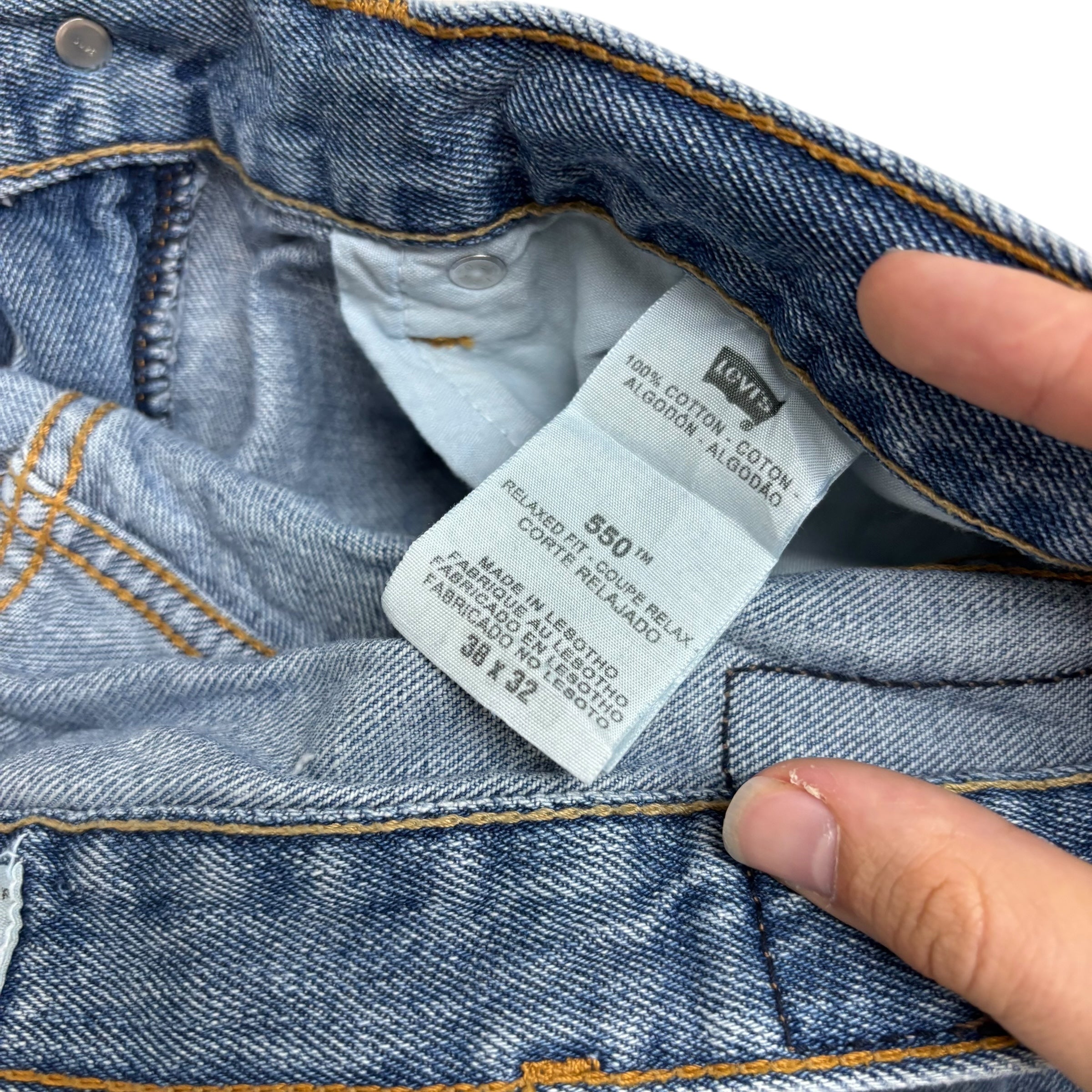 Levis 550 Jeans W38 L32 Mens Mid Blue Baggy Relaxed Straight Vintage Denim (E)