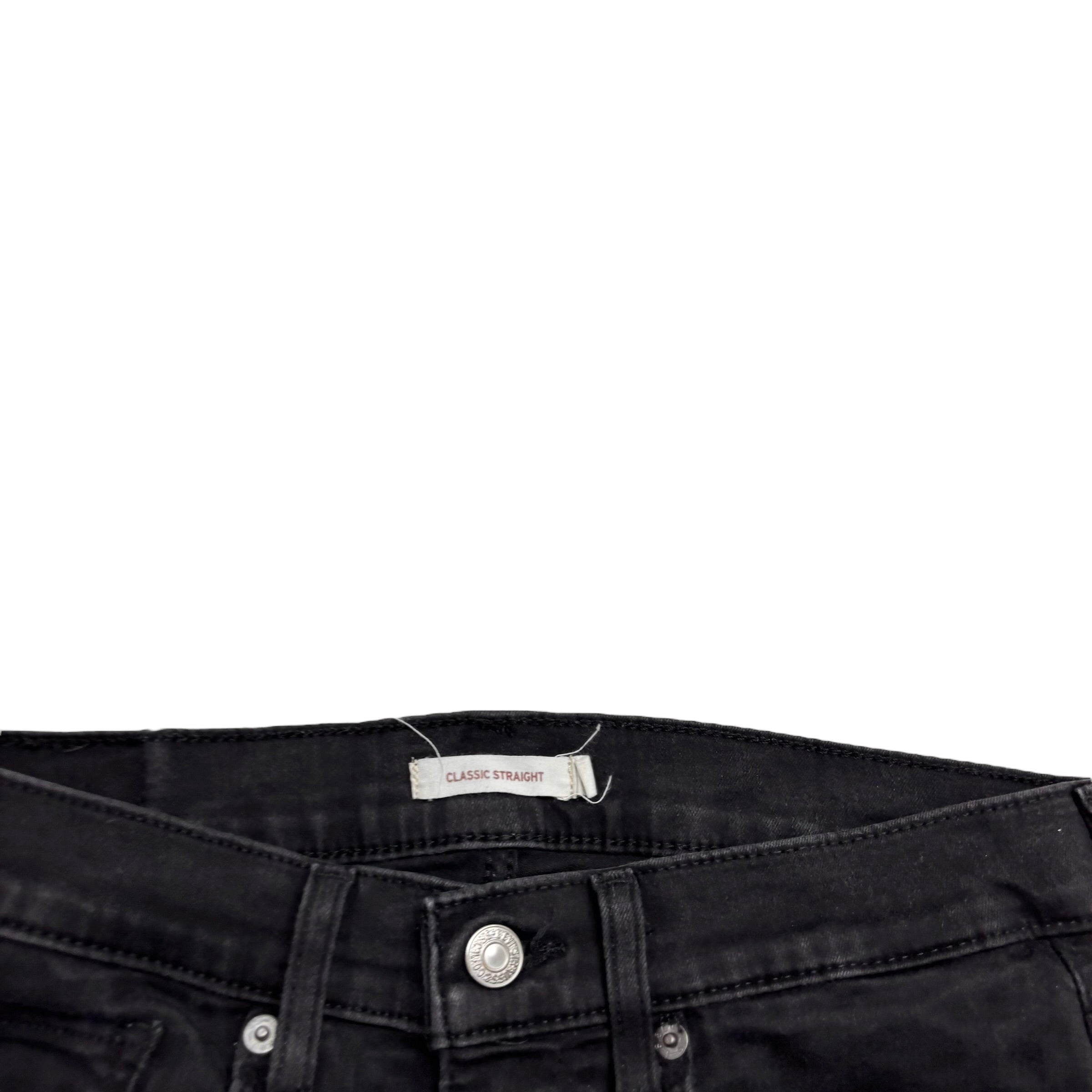 Levis Jeans W28 L29 Womens Classic Straight Fit Black Stretch Denim