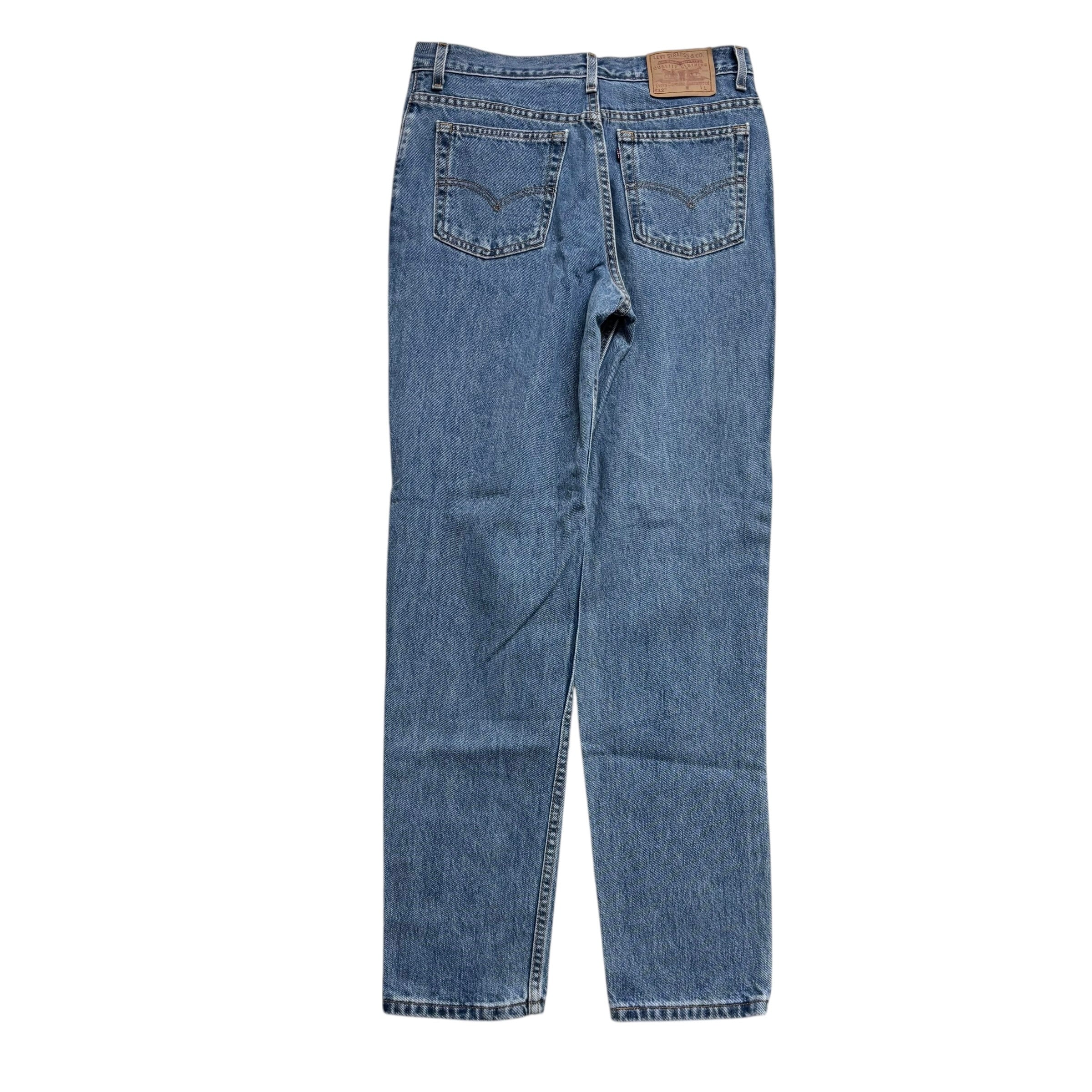 Levis 512 Jeans W32 L33 Womens Mid Blue Slim Tapered Made In USA Vintage (E)