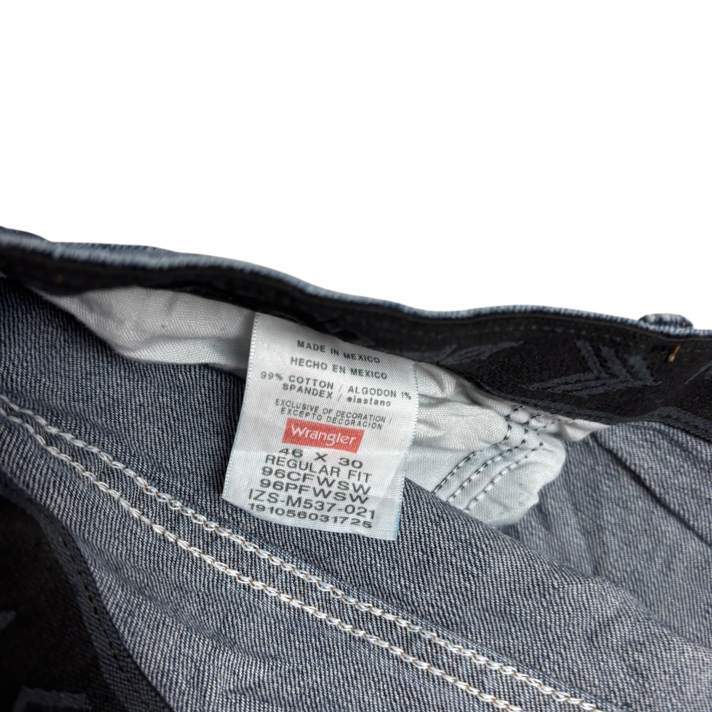 Wrangler Denim Shorts W46 Mens Dark Blue 7in Regular Fit Stretch