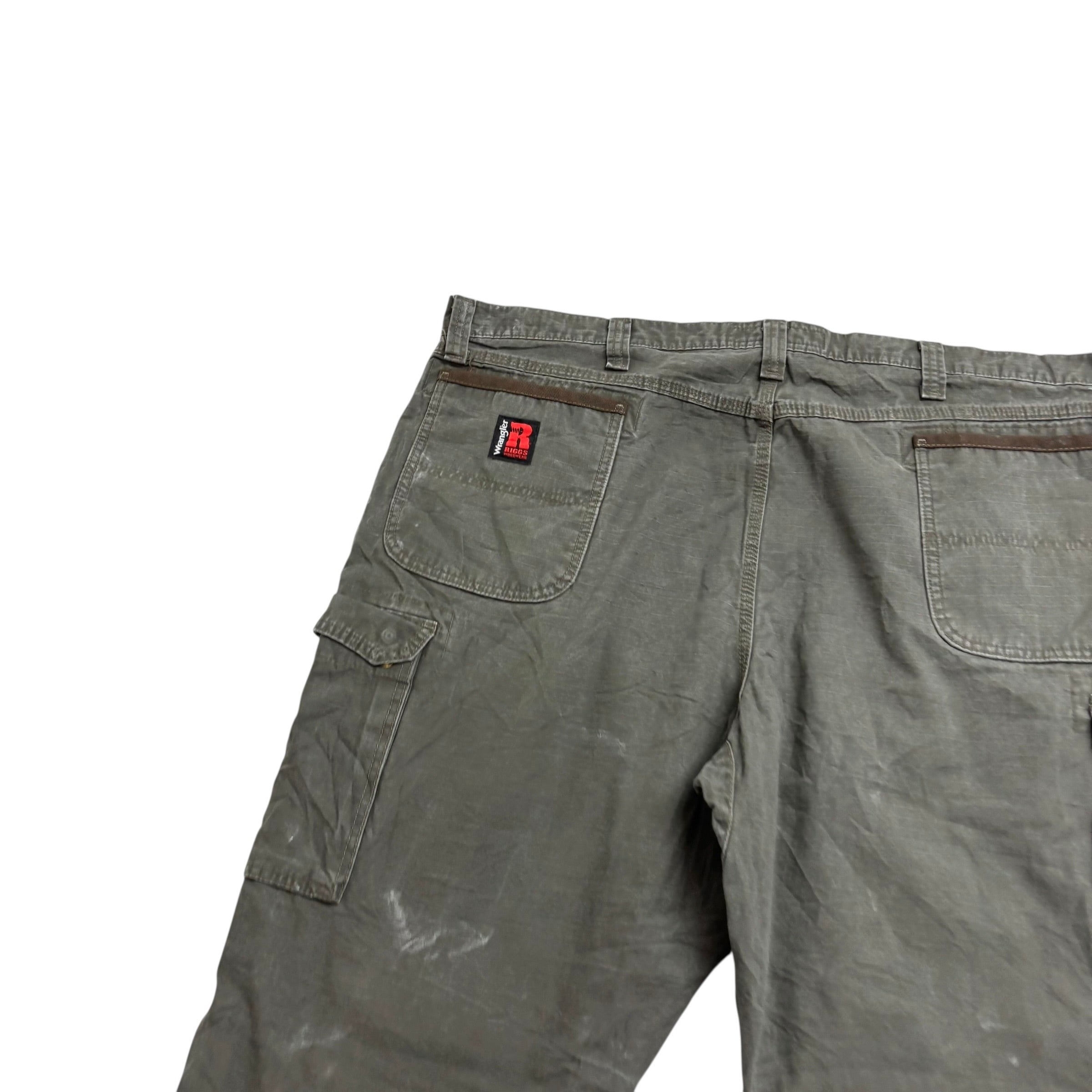 Wrangler Carpenter Pants W44 L30 Mens Olive Relaxed Straight Fit Cargo Trousers