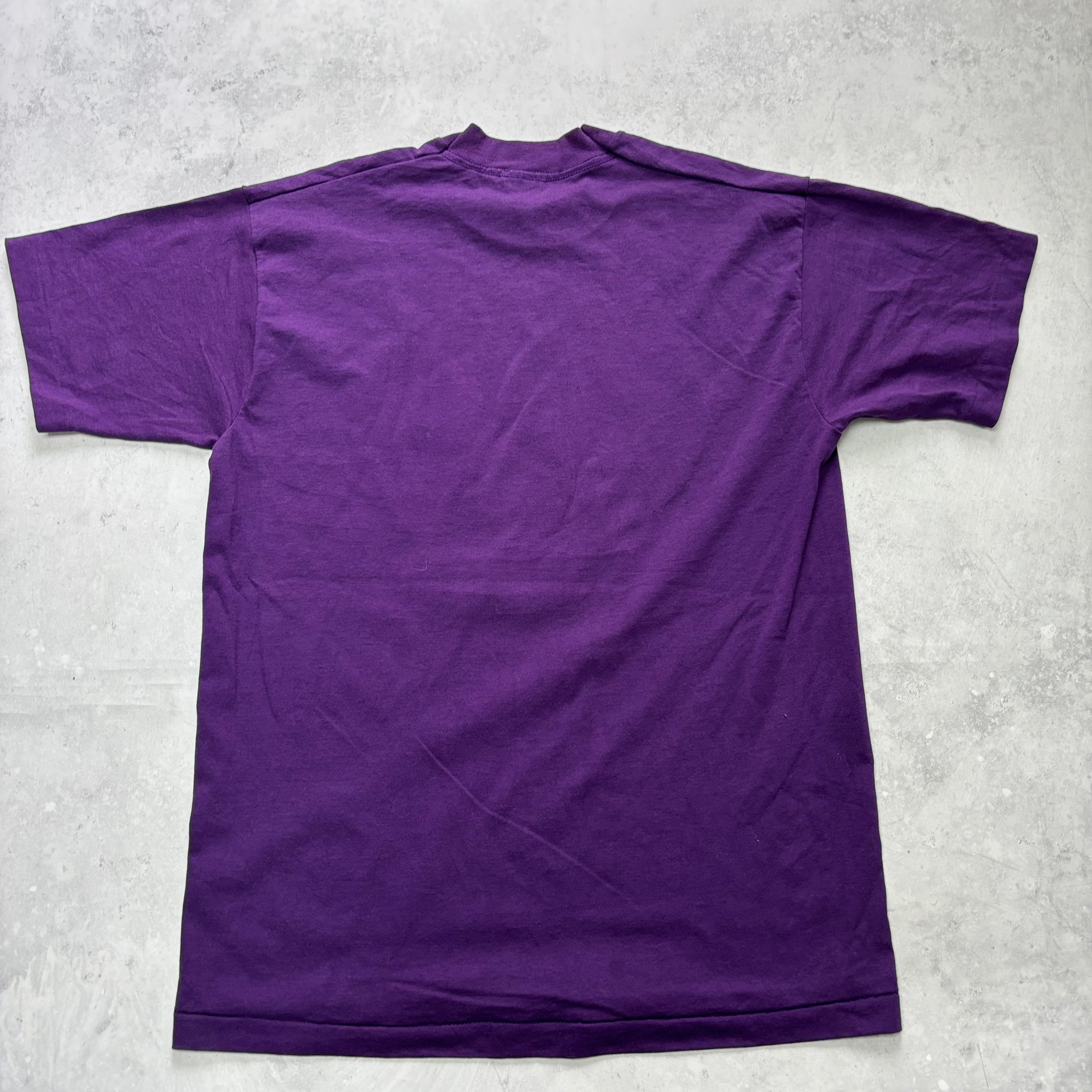 Vintage T Shirt Mens Large Purple Single Stitch Graphic Print 90s Birds (E)