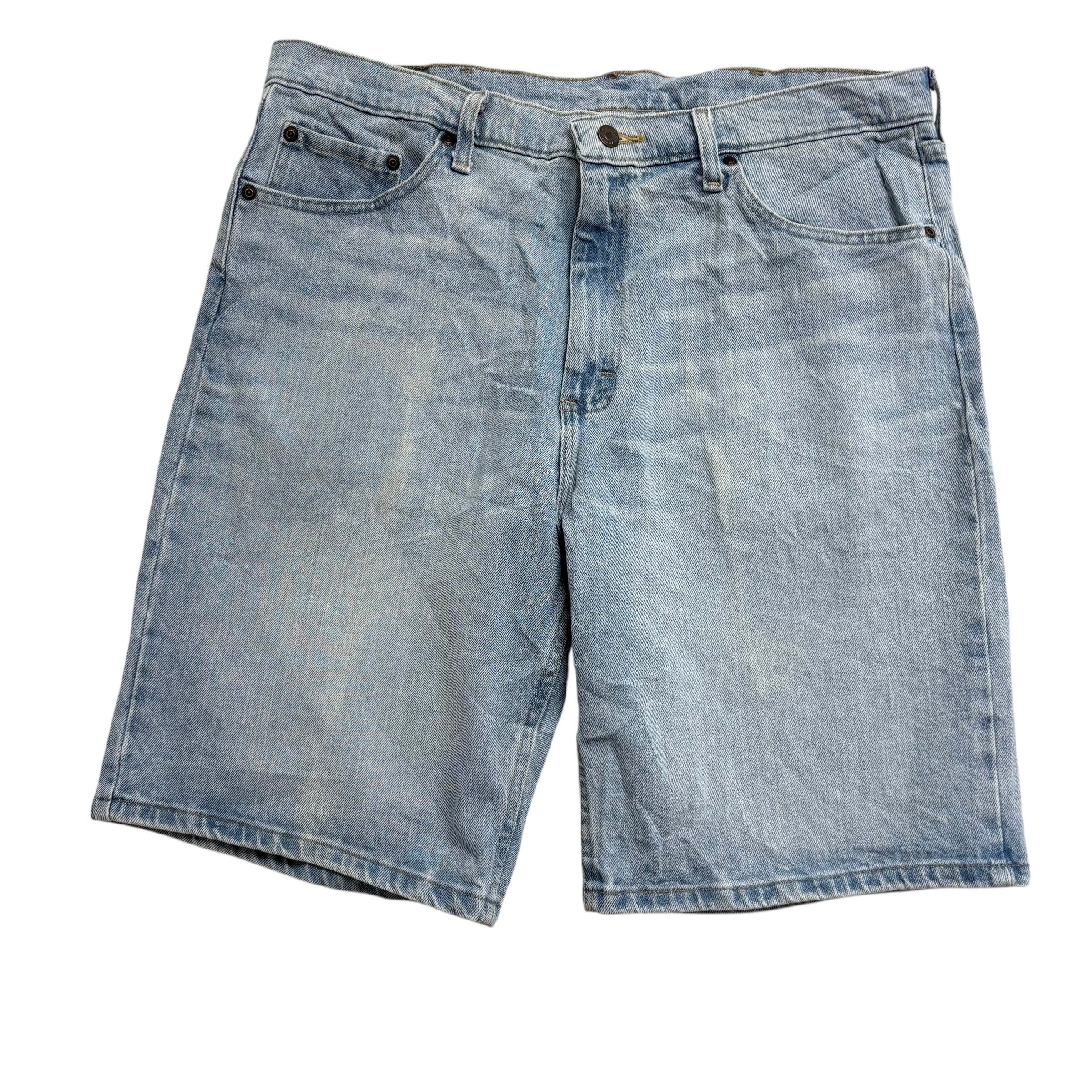 Wrangler Baggy Jorts W36 Mens Denim Shorts Light Blue Relaxed Fit Stretch
