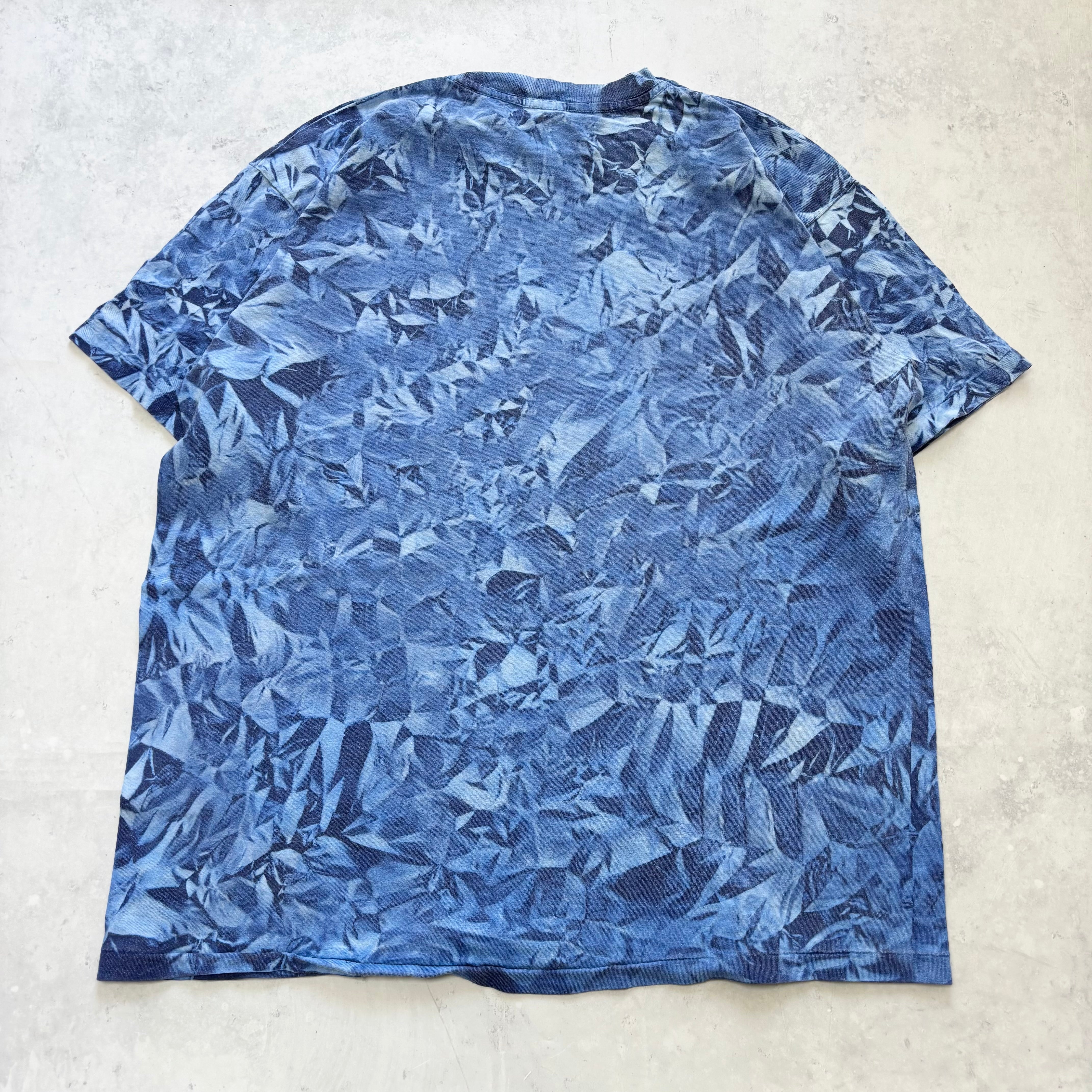 Vintage T Shirt Mens XL Blue Single Stitch Graphic Print 90s Tie Die