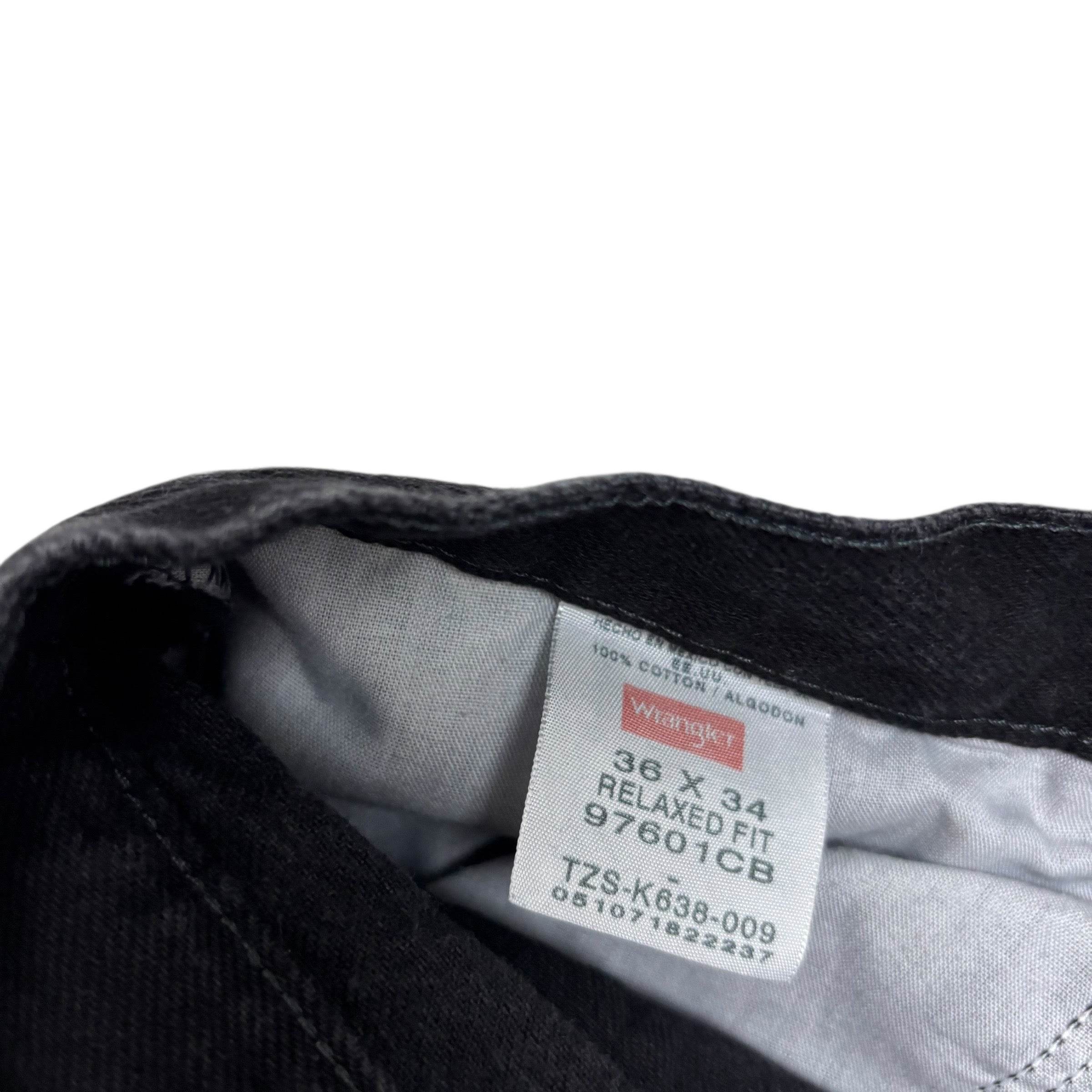 Wrangler Jeans W36 L34 Mens Black Baggy Relaxed Straight Fit Denim