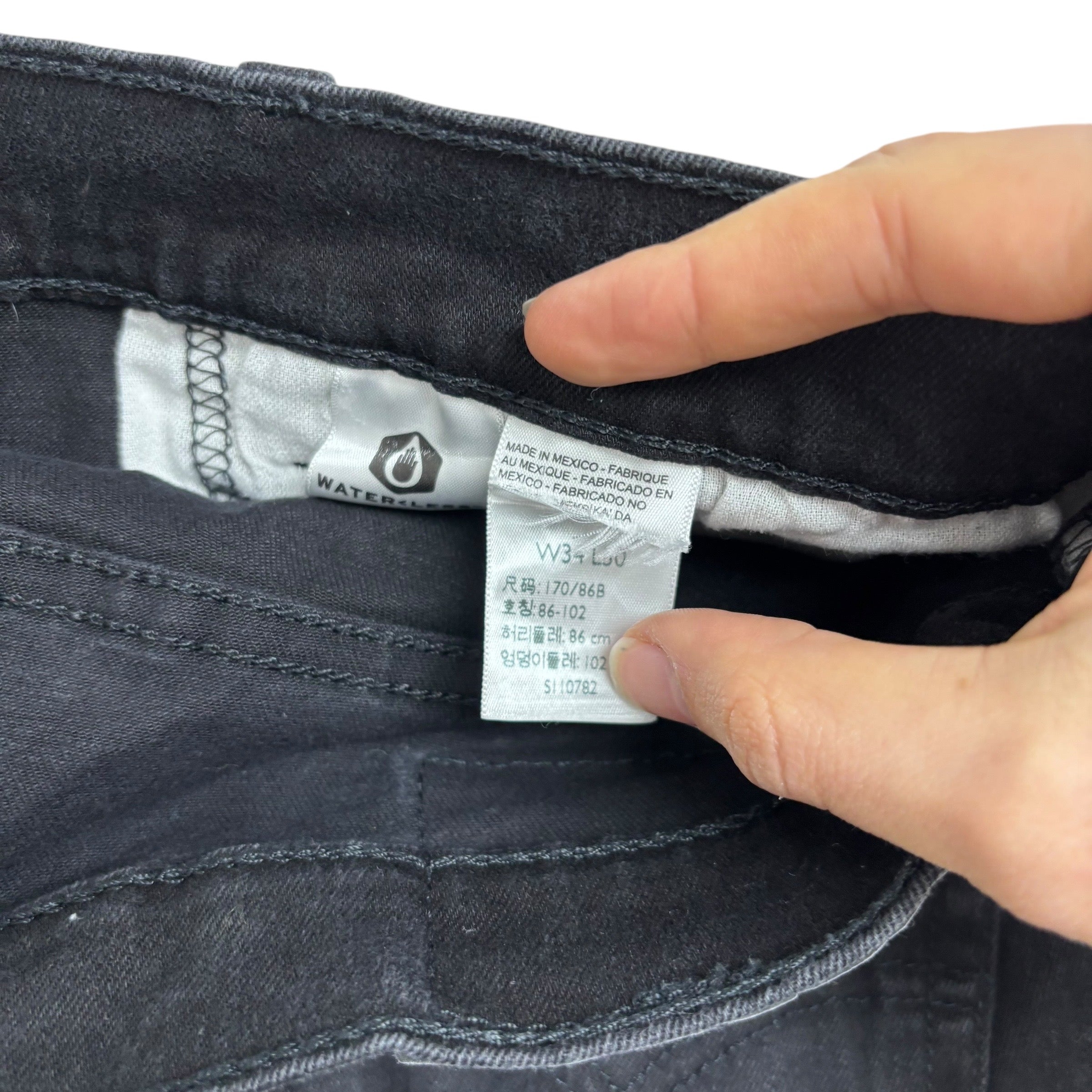 Levis 511 Jeans W34 L30 Mens Black Slim Fit Stretch Denim (E)