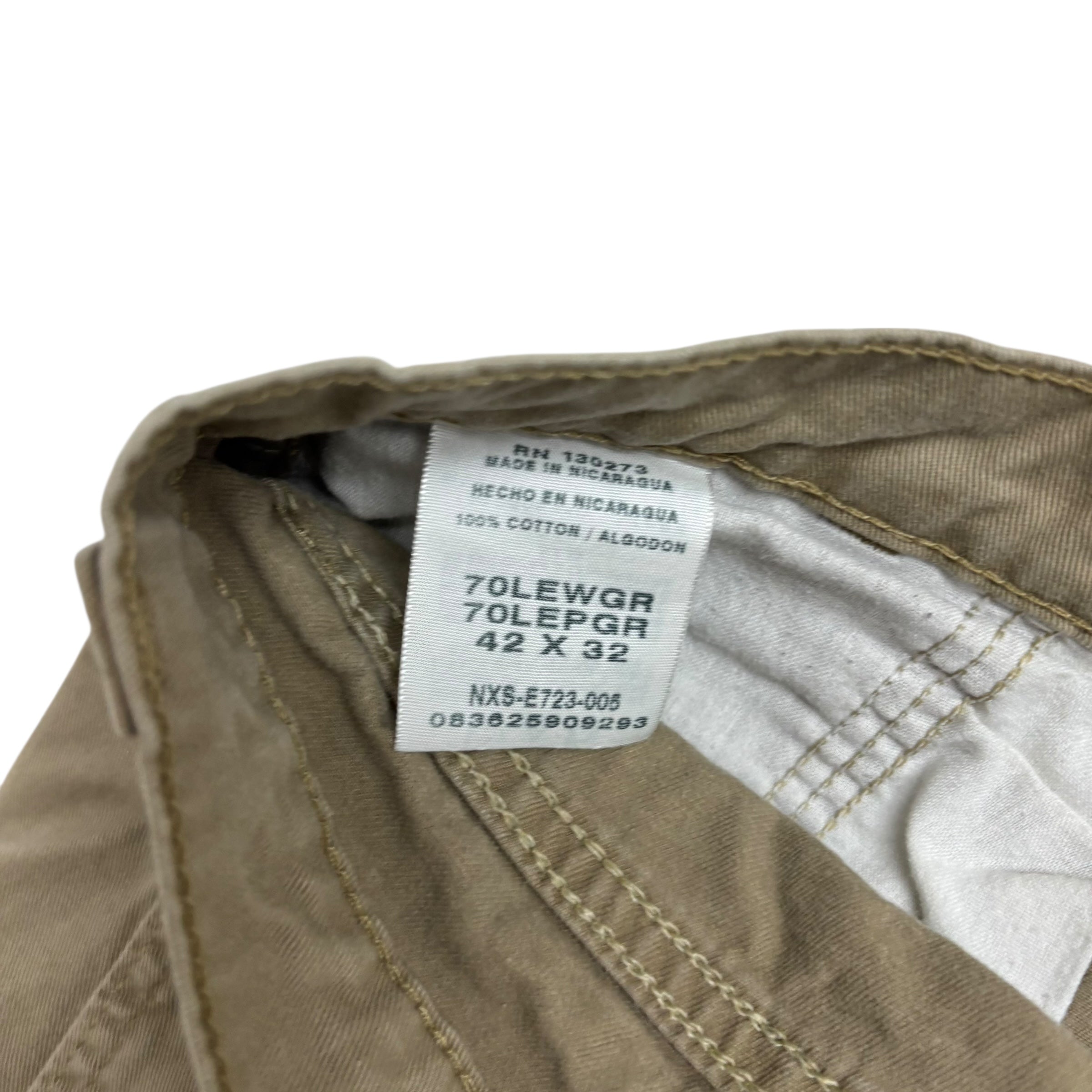 Wrangler Cargo Trousers W42 L32 Mens Beige Relaxed Baggy Fit Pants (E)