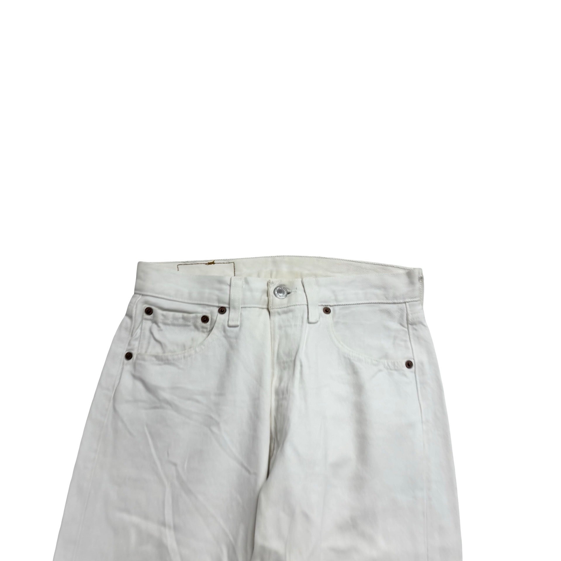 Levis 501 Jeans W27 L30 Mens White Regular Straight Fit Vintage Denim
