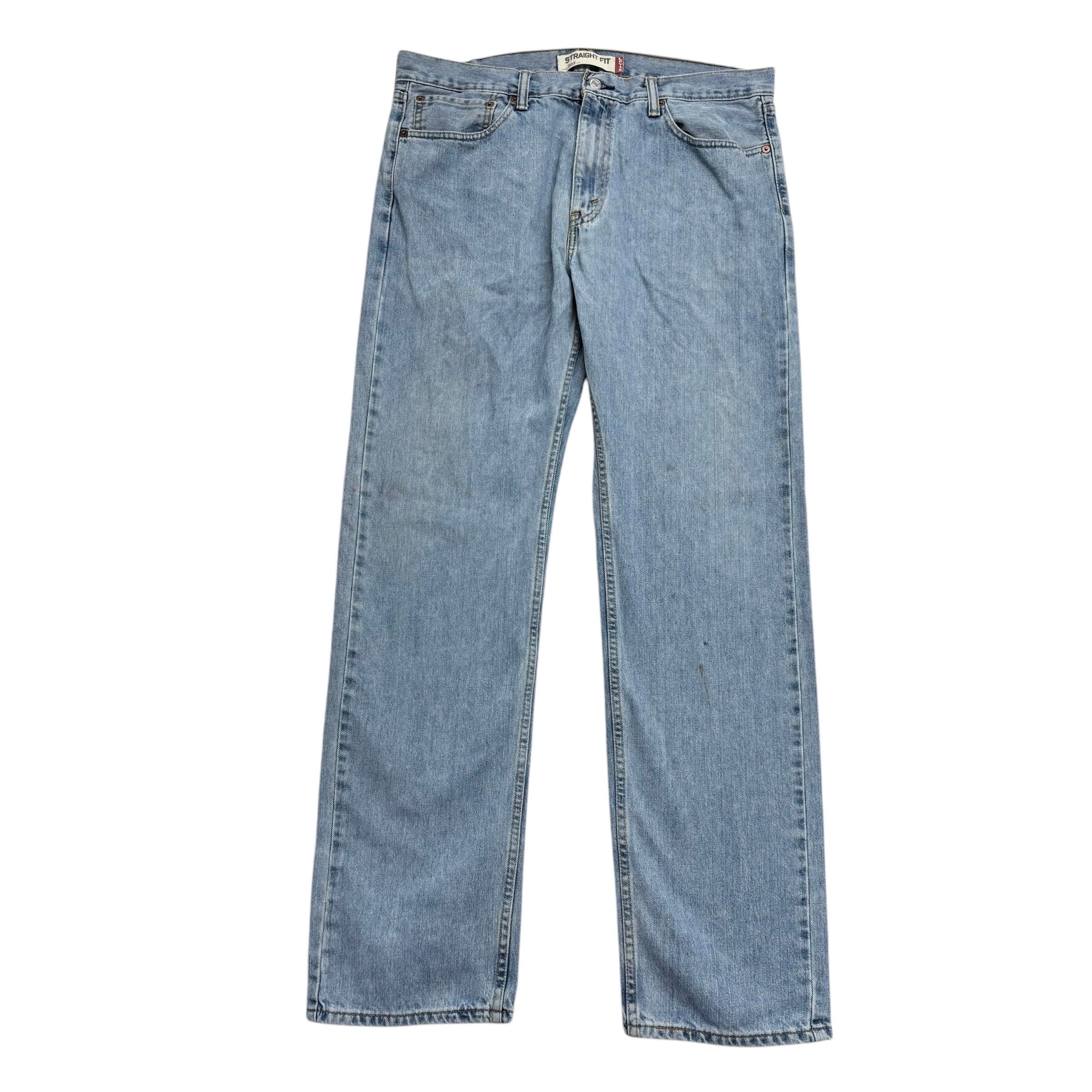 Levis 505 Jeans W38 L34 Mens Light Blue Regular Straight Fit Vintage Denim (F)