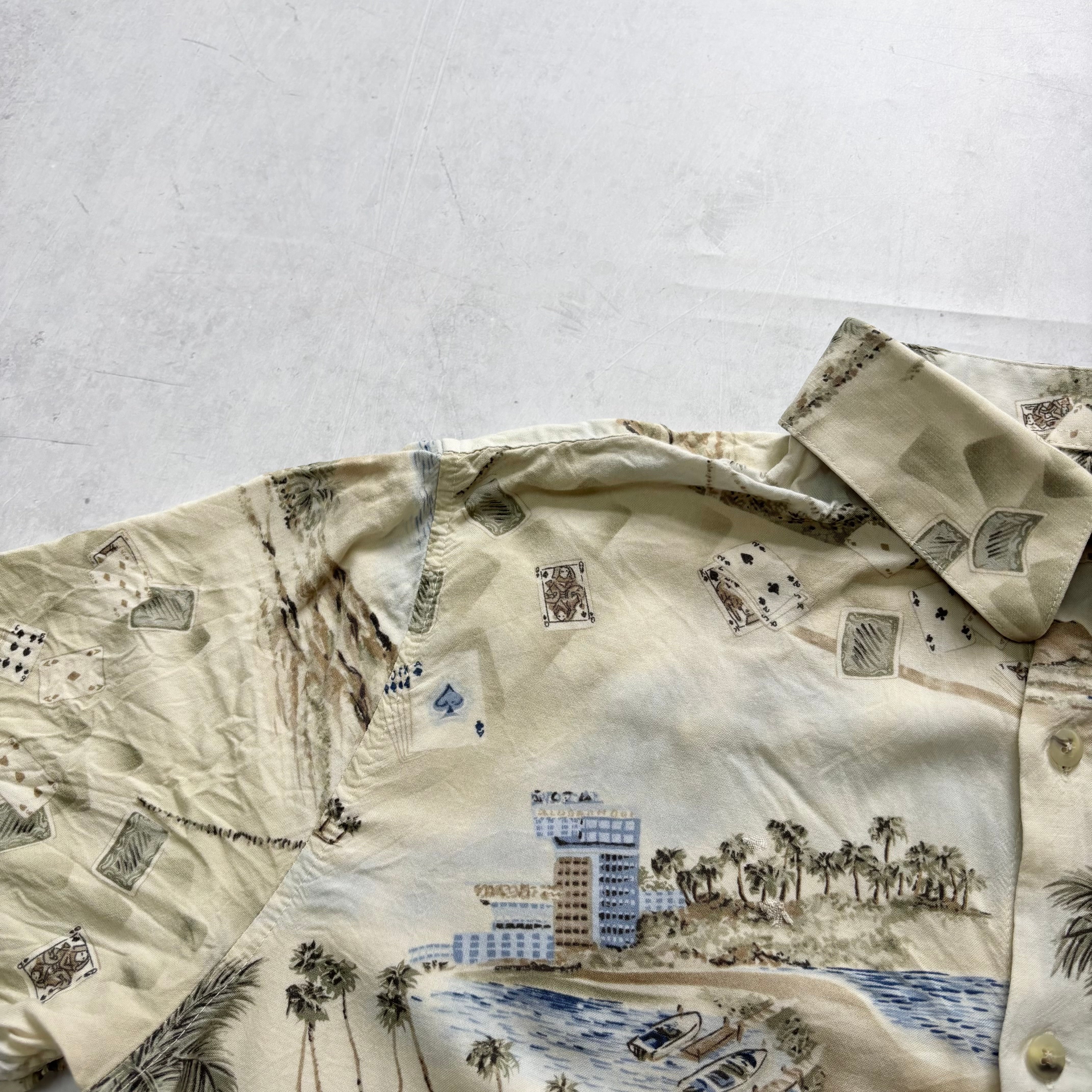 Vintage Hawaiian Shirt Mens Medium Floral Aloha Short Sleeve Rayon (F)