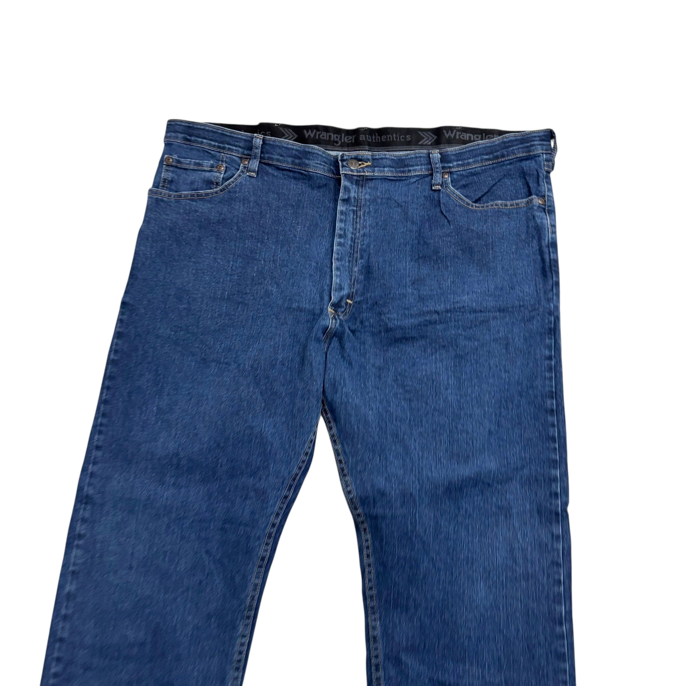 Wrangler Jeans W42 L30 Mens Dark Blue Regular Straight Fit Stretch Denim (E)