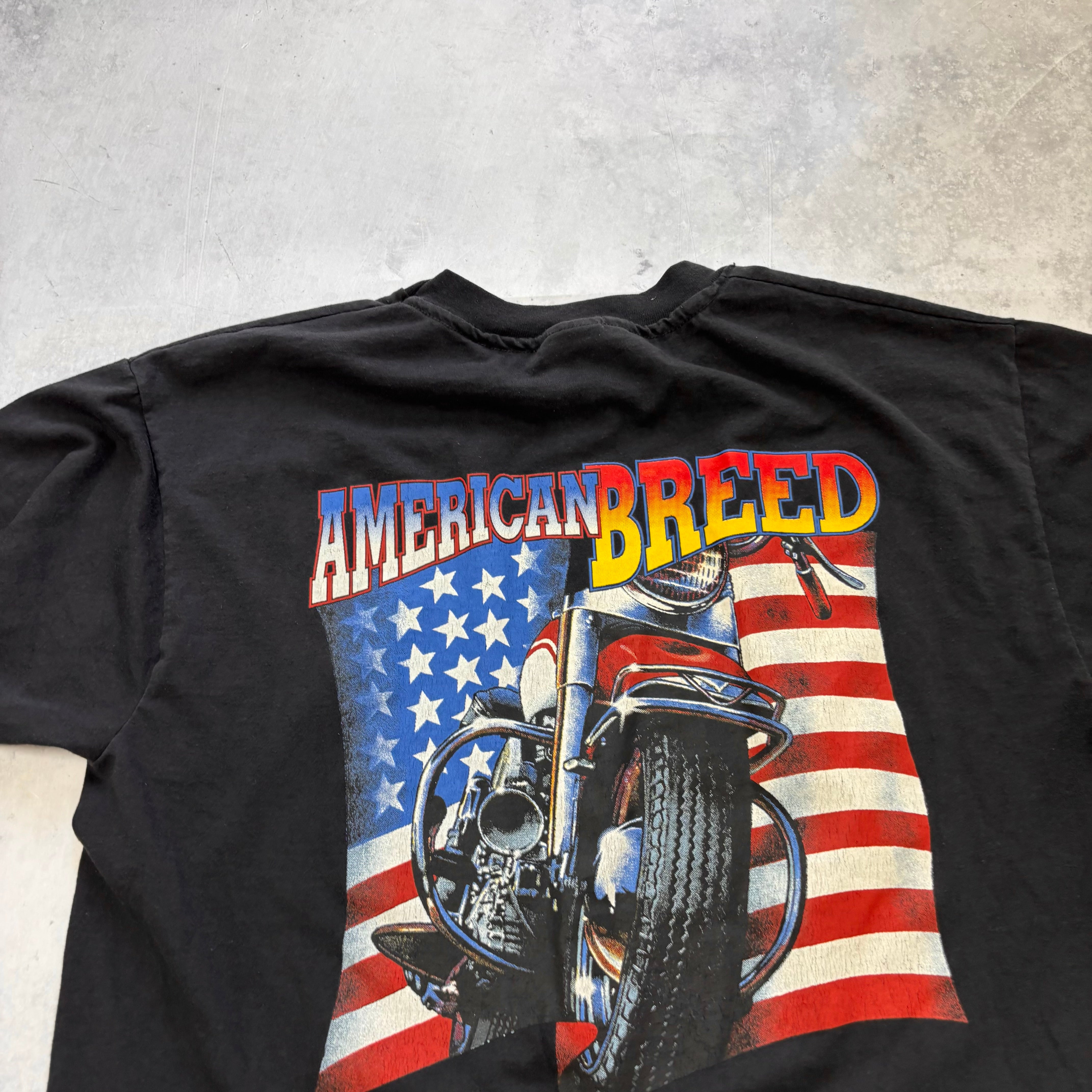 Vintage T Shirt Mens Large Black Single Stitch Graphic Print 90s USA (E)