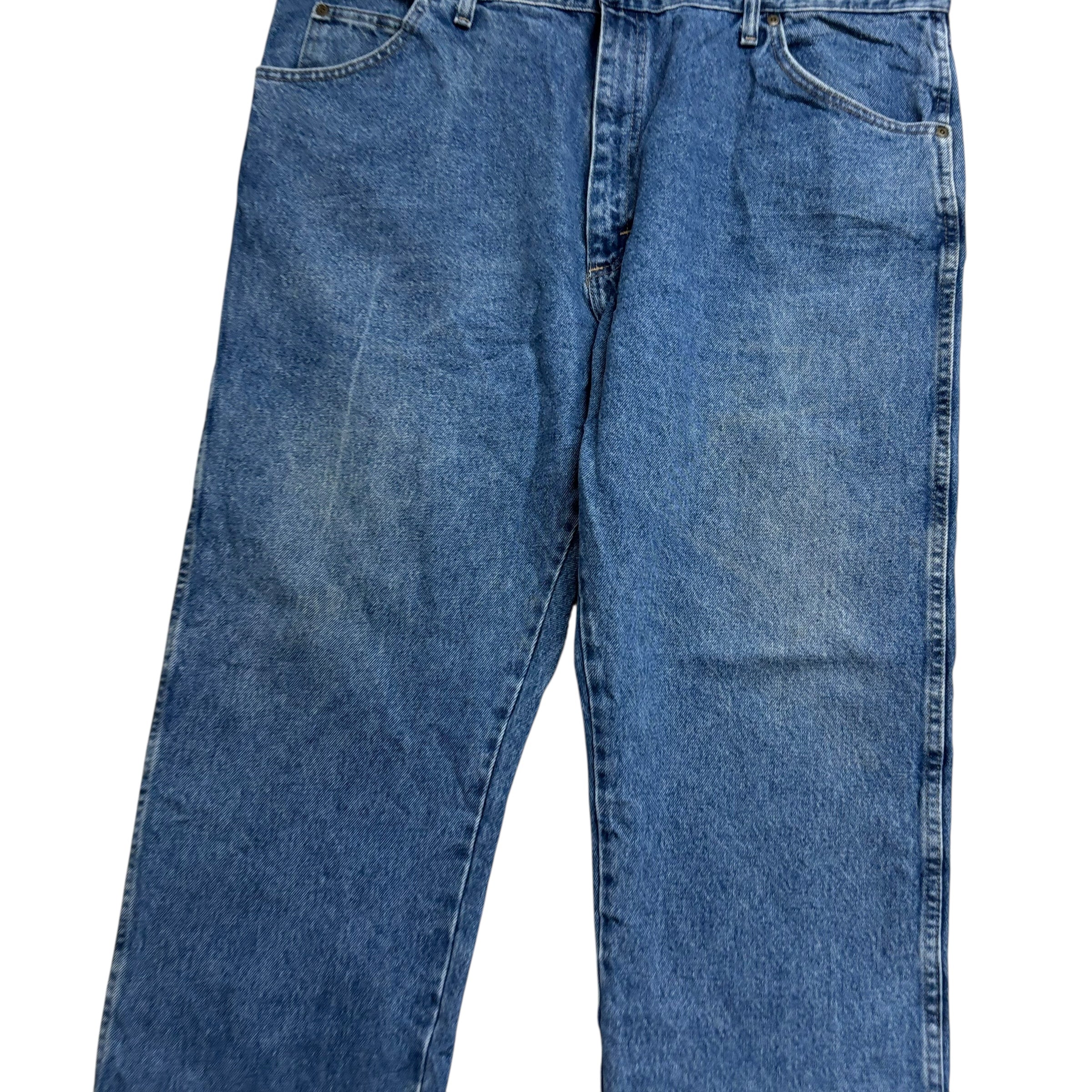 Wrangler Jeans W40 L30 Mens Mid Blue Regular Straight Fit Denim (F)