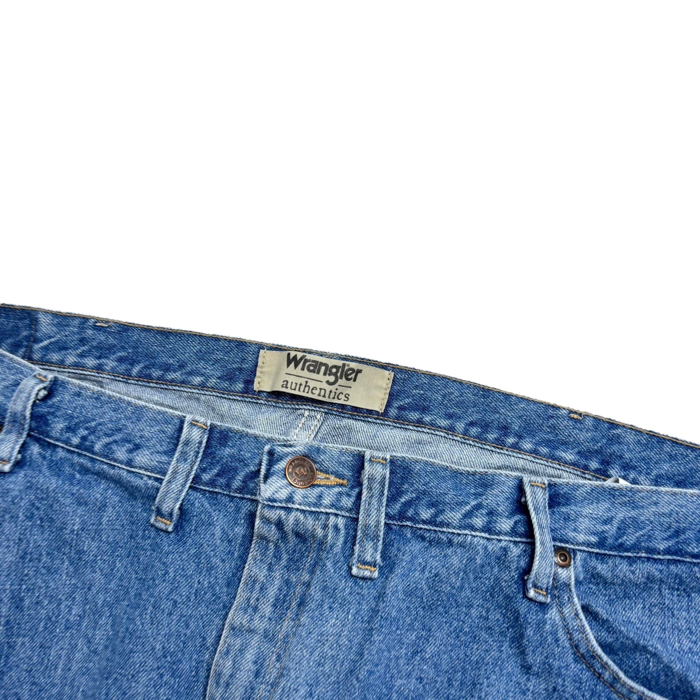 Wrangler Jeans W48 L32 Mens Mid Blue Baggy Relaxed Straight Fit Denim