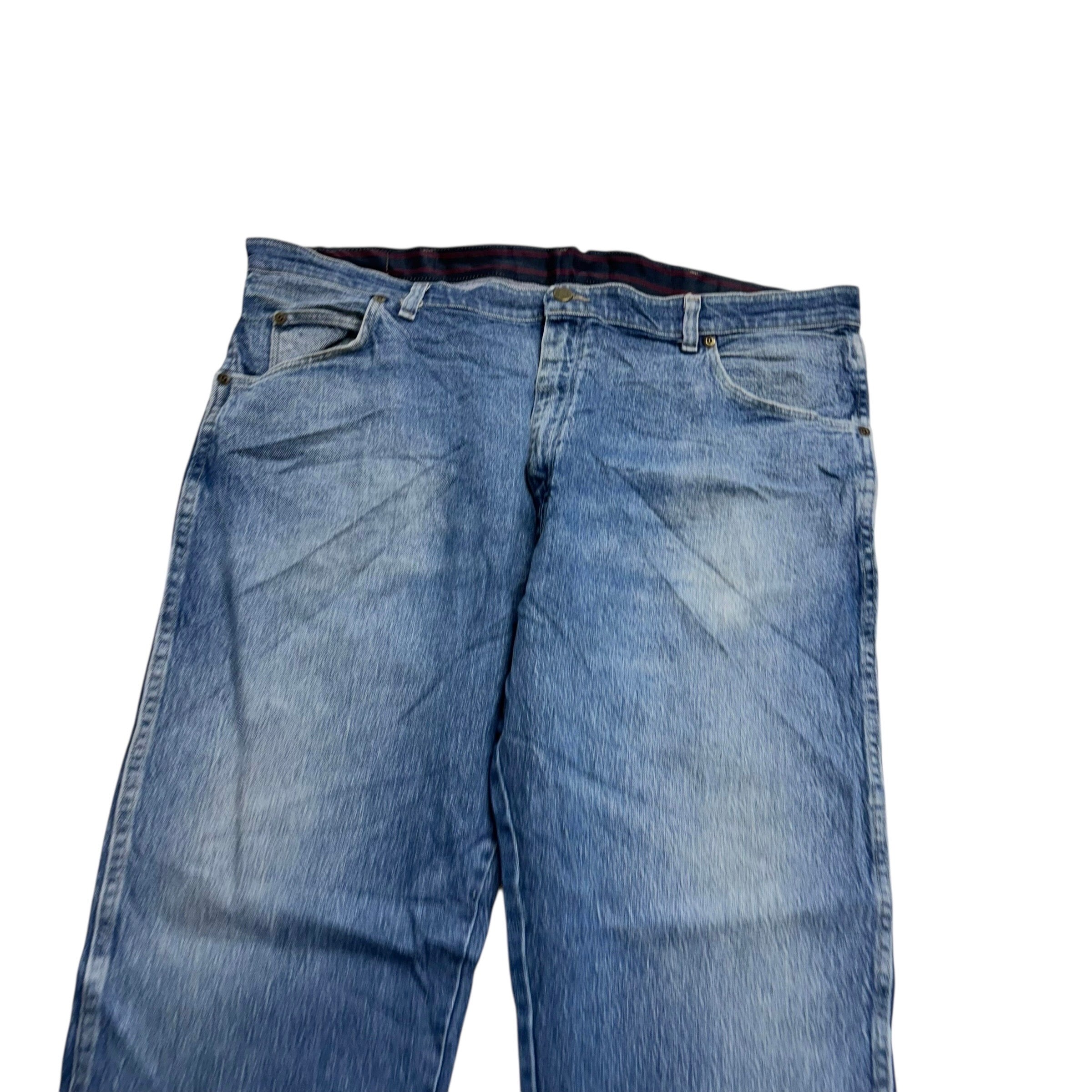 Wrangler Jeans W40 L29 Mens Mid Blue Regular Straight Fit Stretch Denim