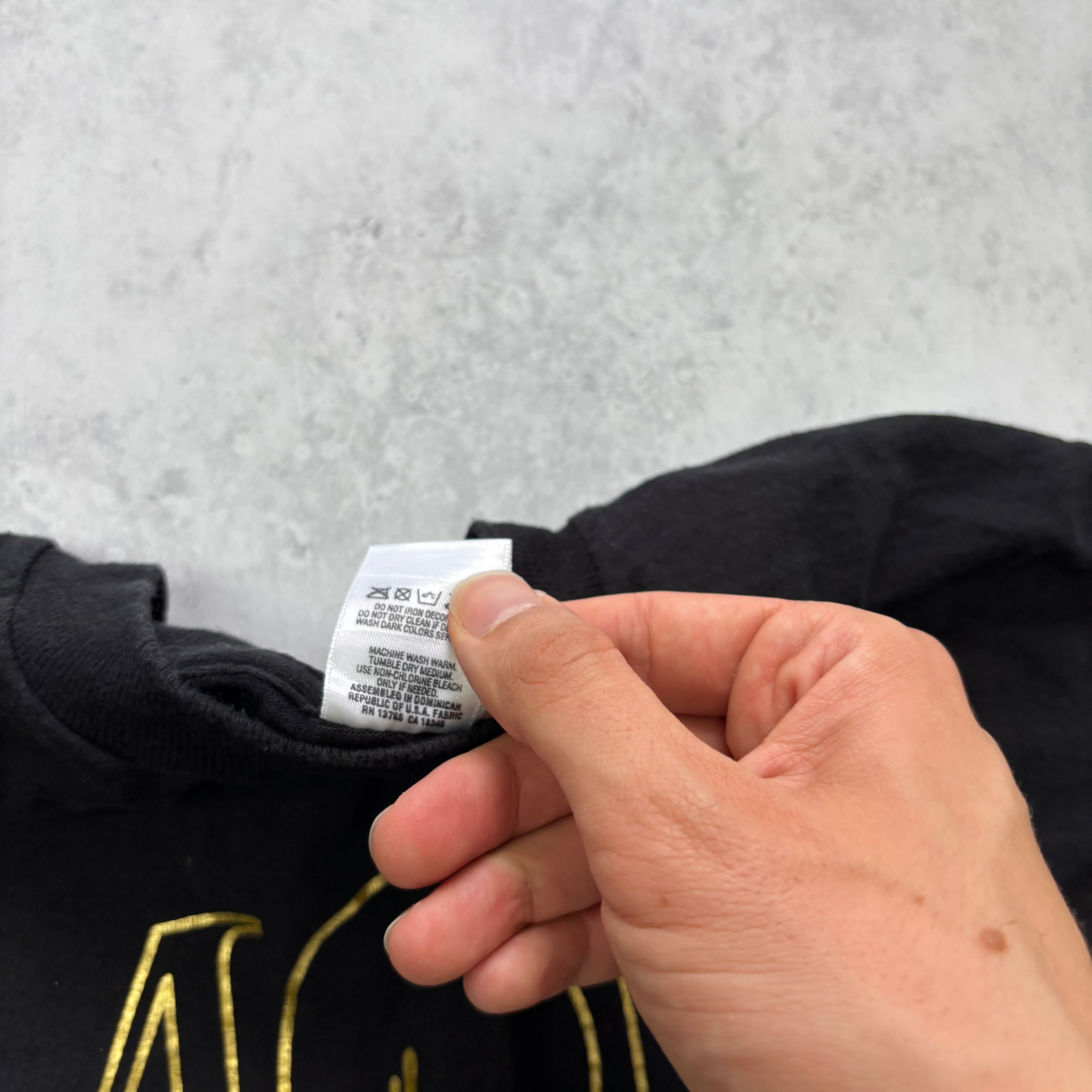 Vintage T Shirt Mens Large Black Single Stitch Graphic Print 90s Music (E)