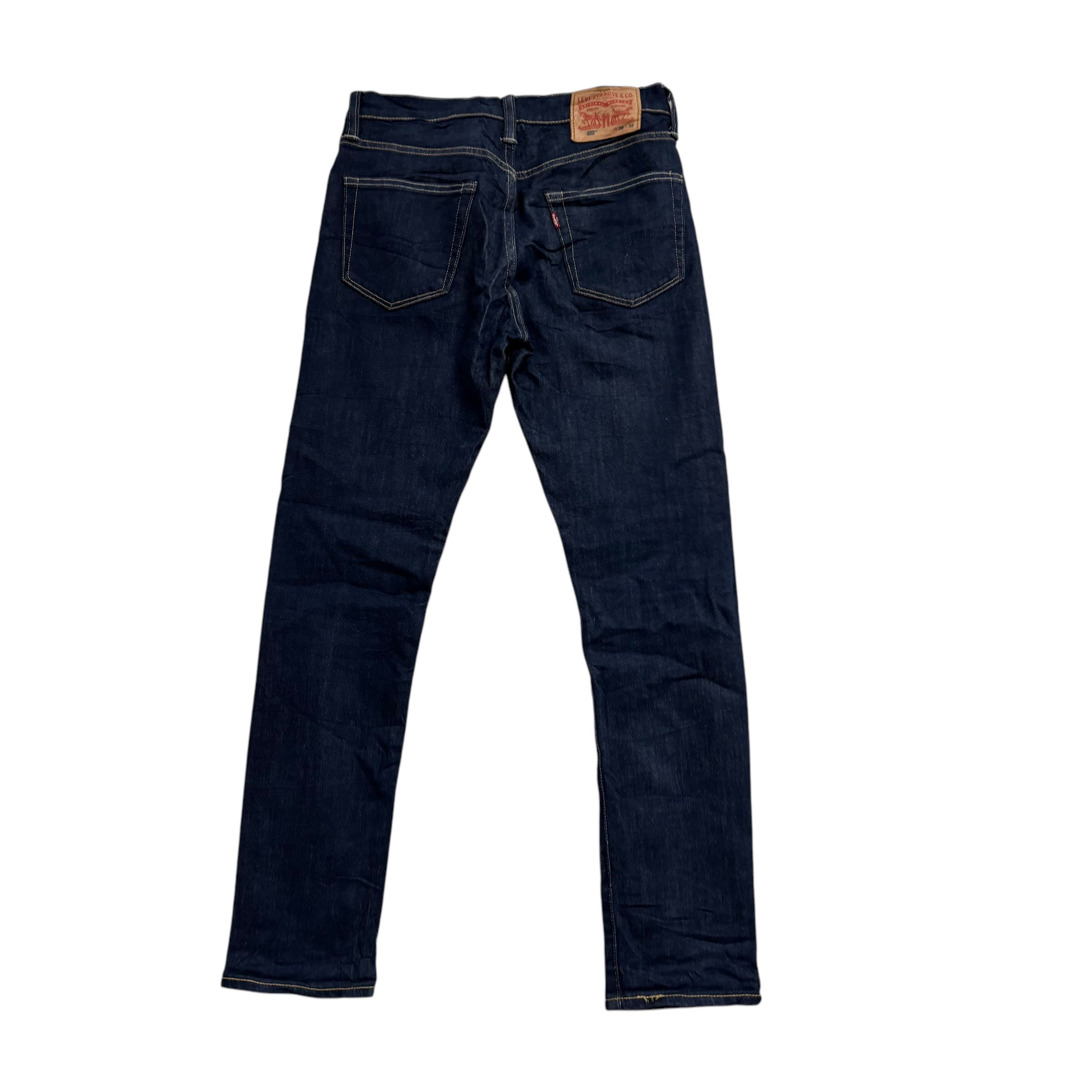 Levis 522 Jeans W28 L32 Mens Dark Blue Slim Tapered Fit Stretch Denim (E)