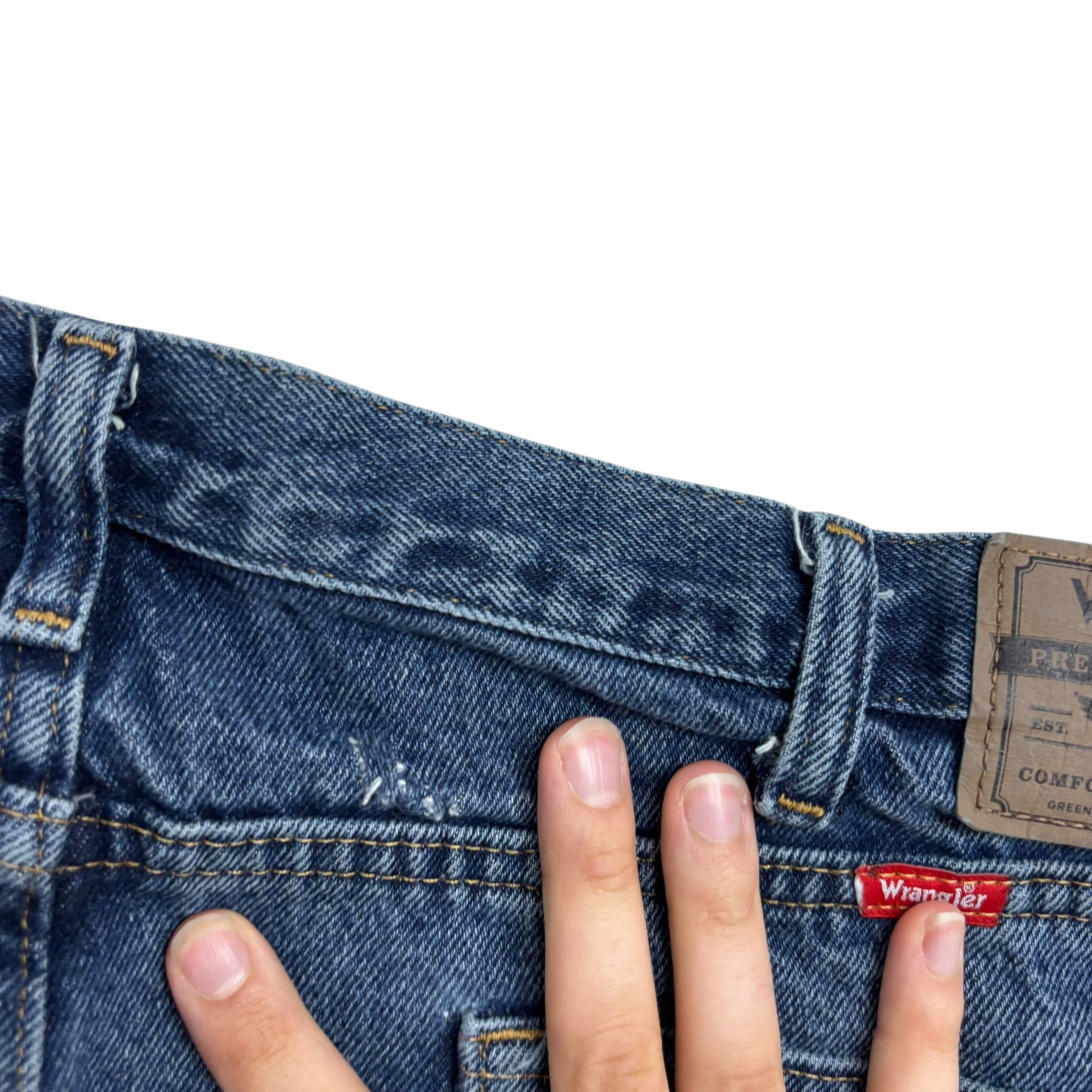 Wrangler Jeans W42 L30 Mens Mid Blue Relaxed Straight Fit Denim (F)