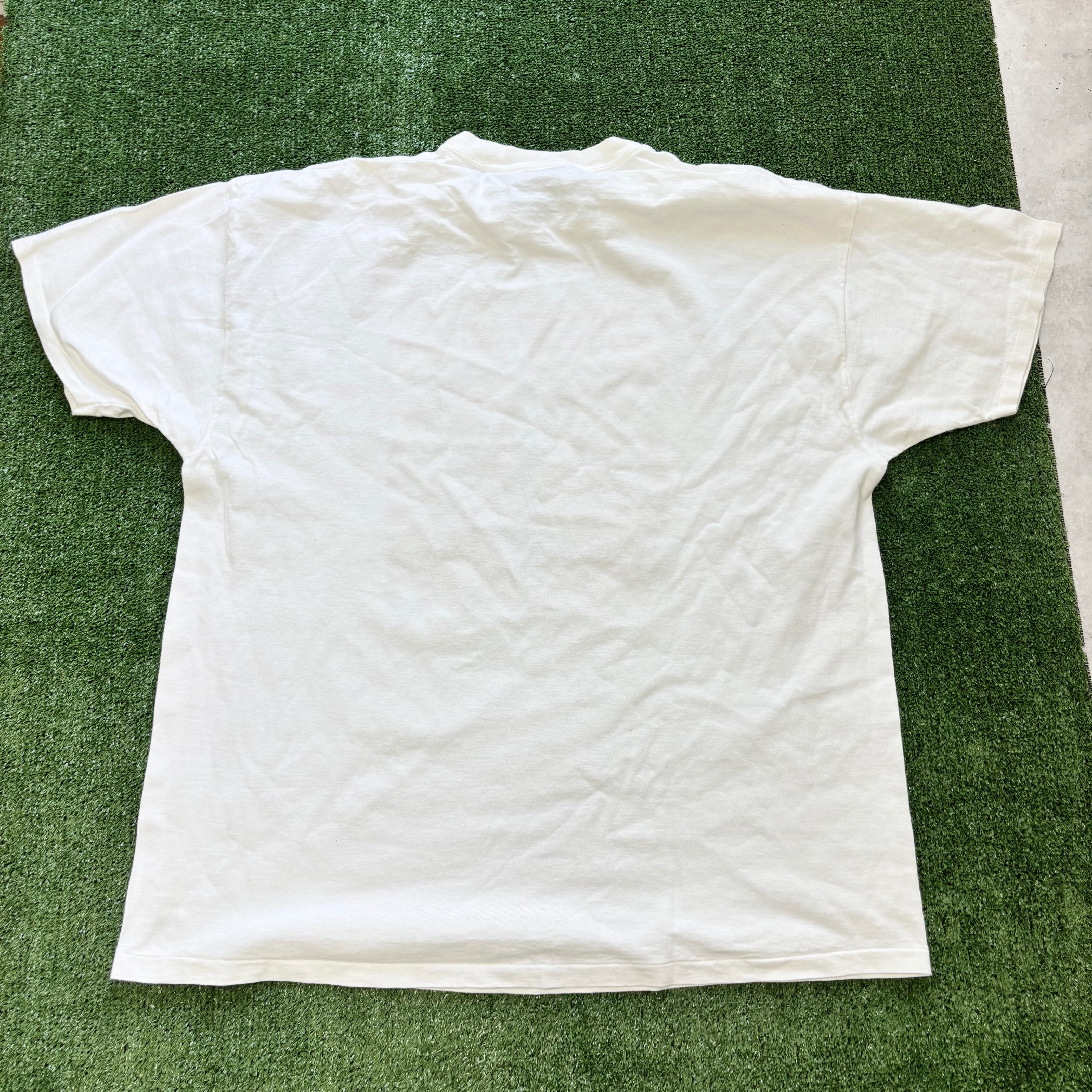 Vintage T Shirt Mens XXL White Single Stitch Graphic Print 90s Dogs