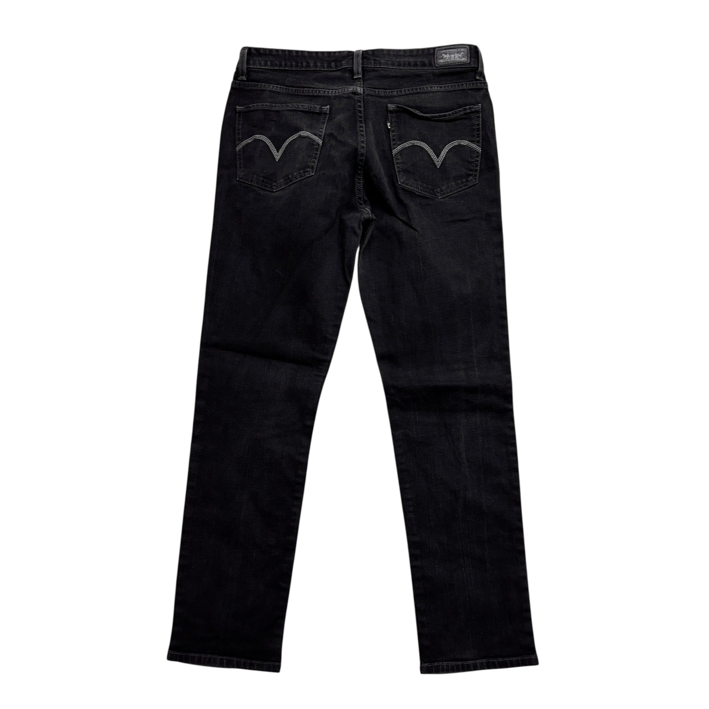Levis Jeans W32 L30 Womens Skinny Fit Black Stretch Vintage Denim (E)