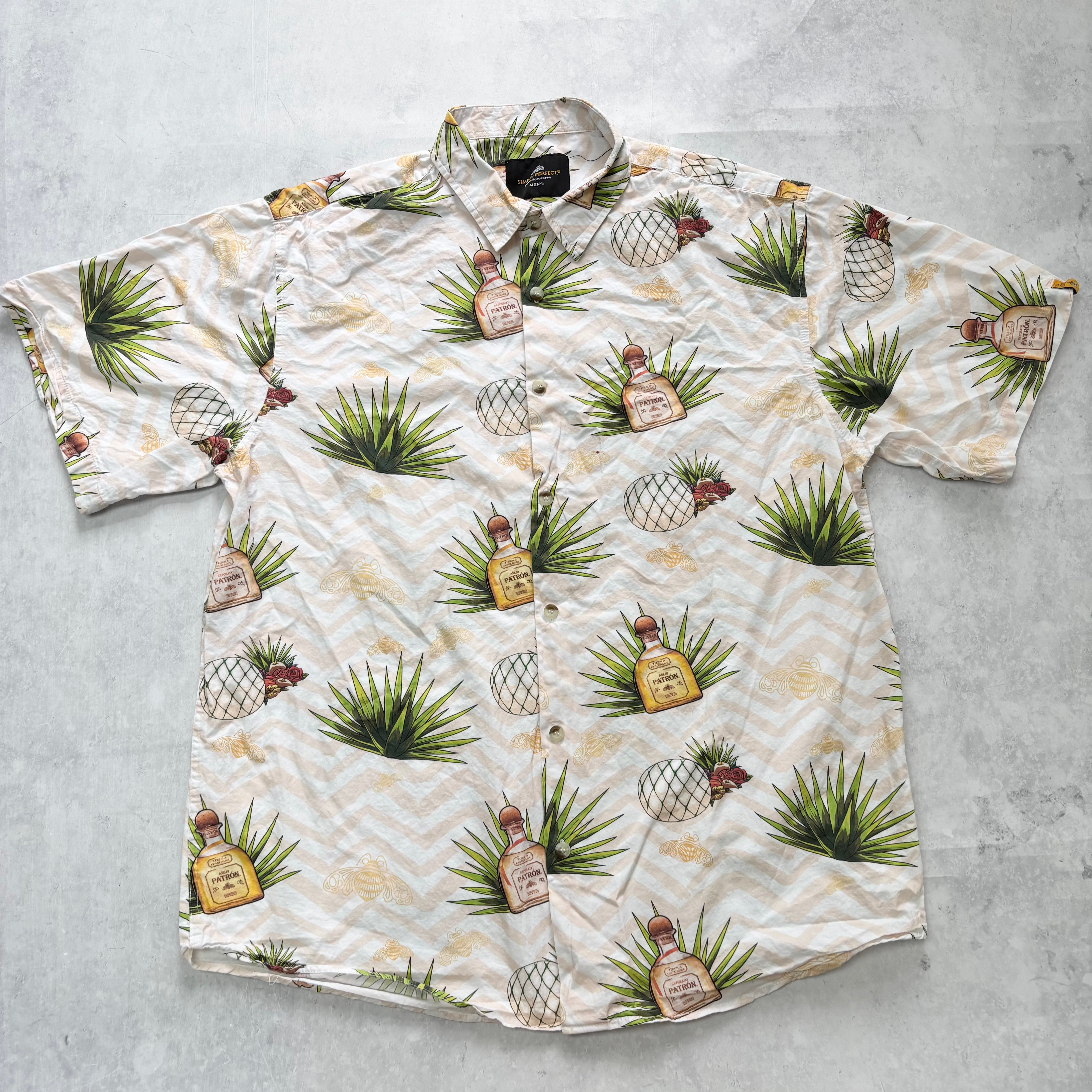 Hawaiian Shirt Mens Large Pink Floral Aloha Short Sleeve Cotton