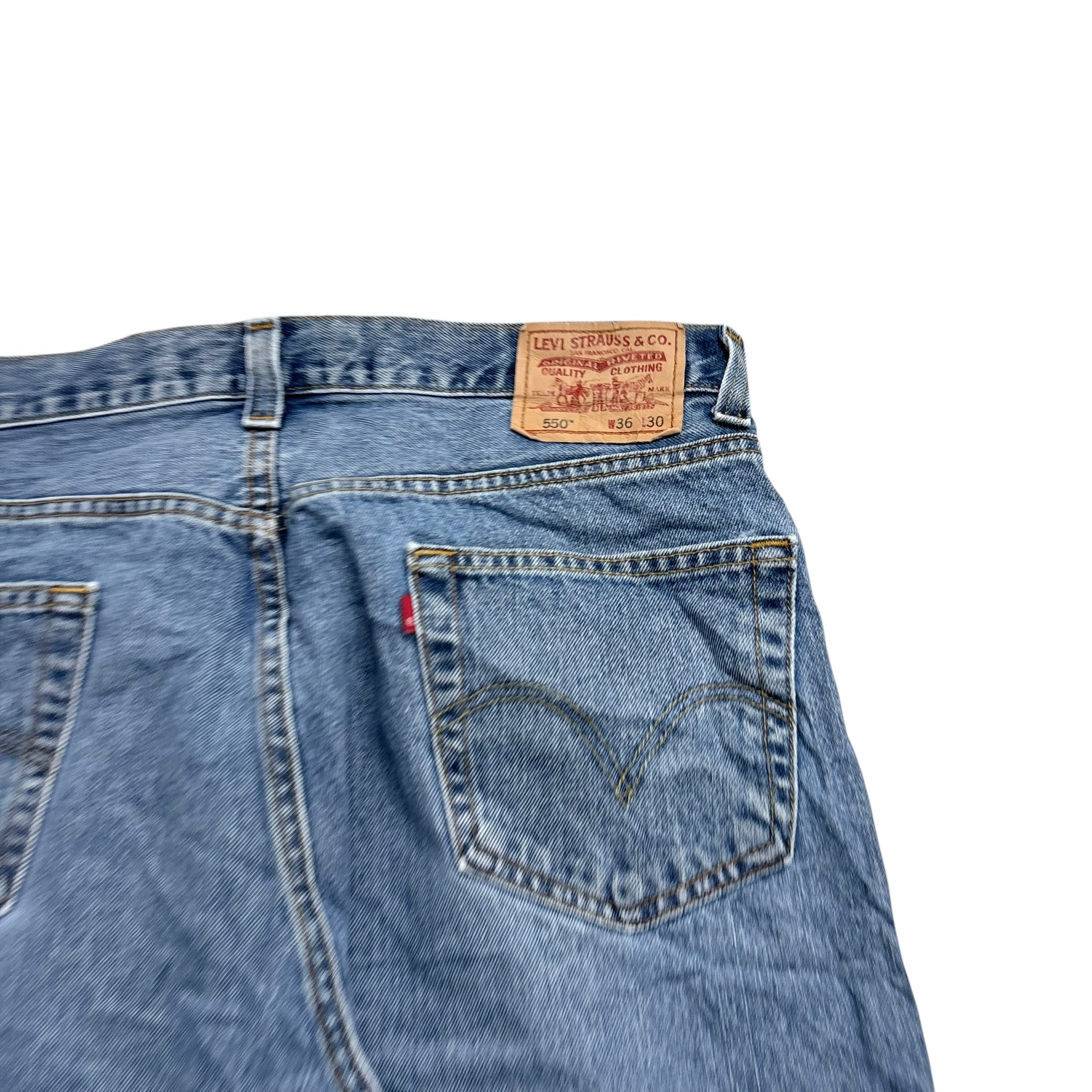Levis 550 Jeans W36 L30 Mens Mid Blue Baggy Relaxed Straight Fit Vintage (E)