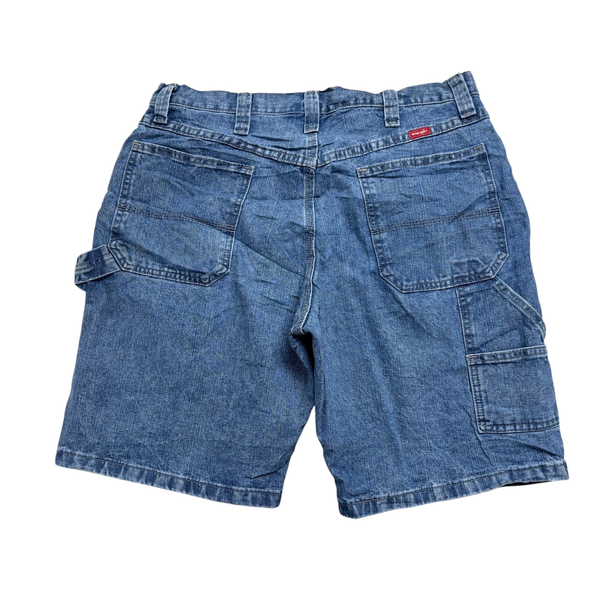 Wrangler Baggy Jorts W34 Mens Light Blue Denim Shorts Relaxed Fit Carpenter (E)