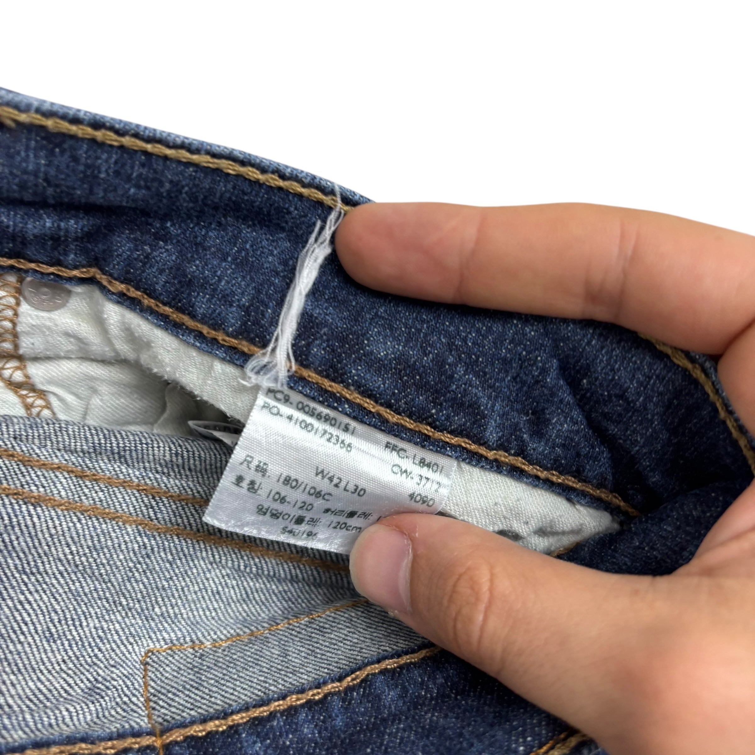 Levis 569 Jeans W42 L30 Mens Mid Blue Baggy Relaxed Straight Fit Stretch Denim (E)