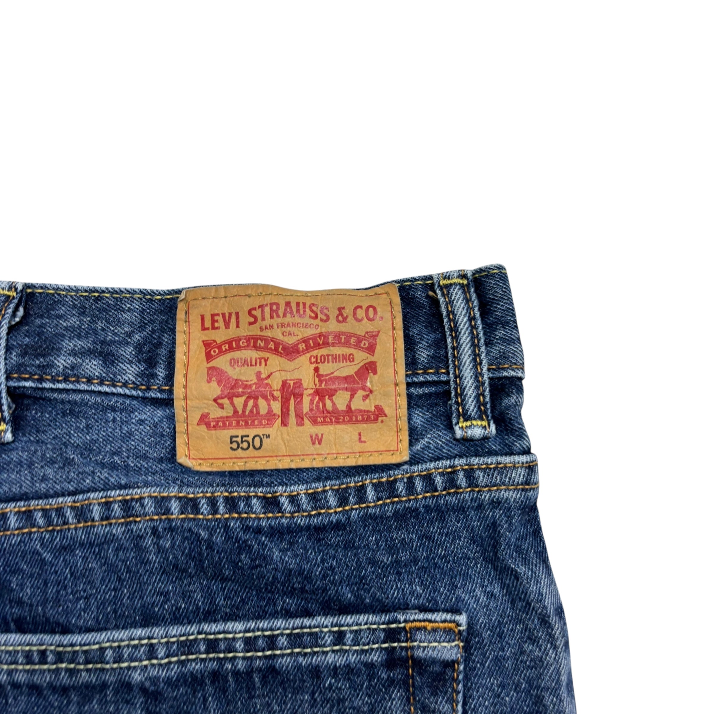 Levis 550 Jeans W52 L29 Mens Dark Blue Baggy Relaxed Straight Fit Denim (E)