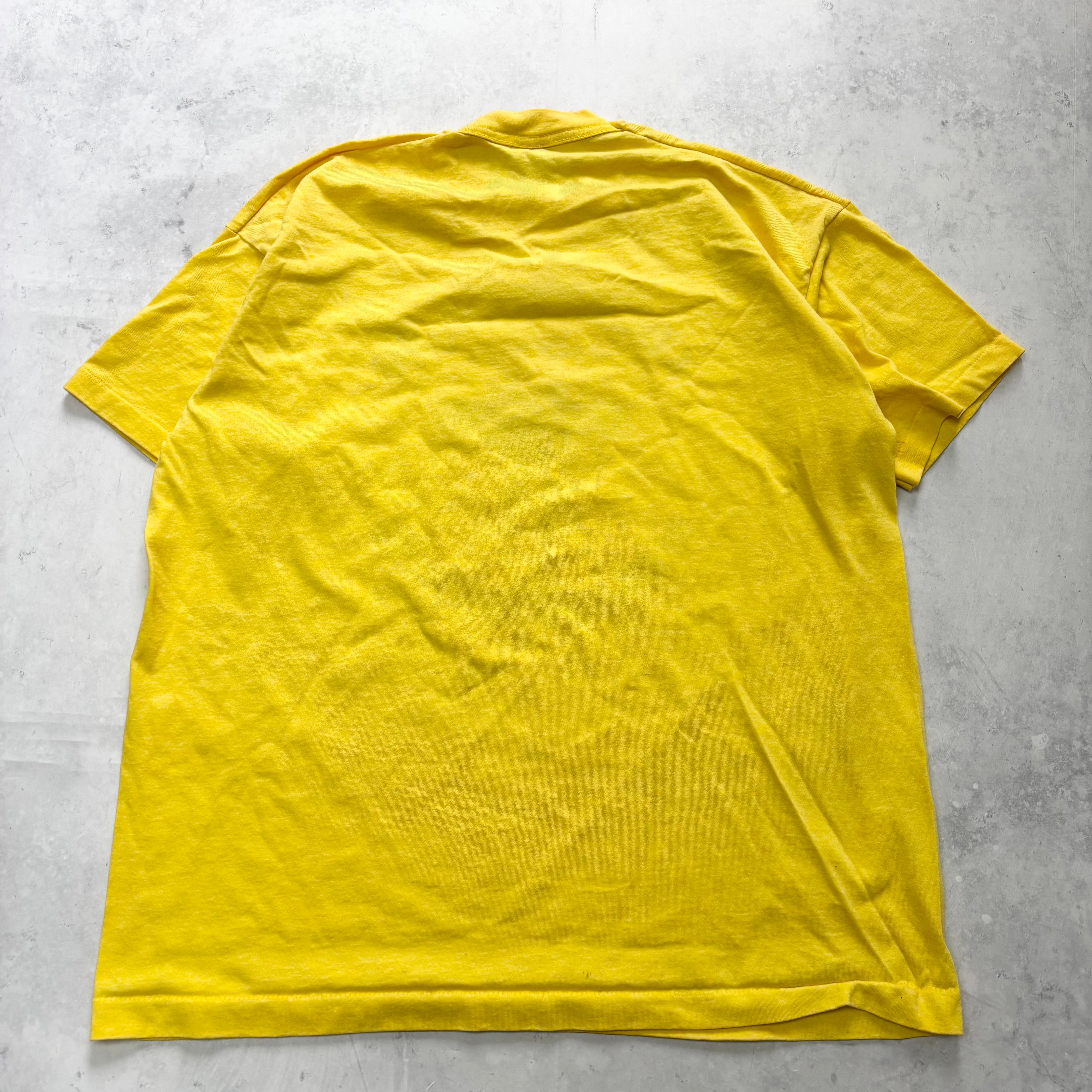 Vintage T Shirt Mens XL Yellow Single Stitch Graphic Print 90s USA Religious (E)