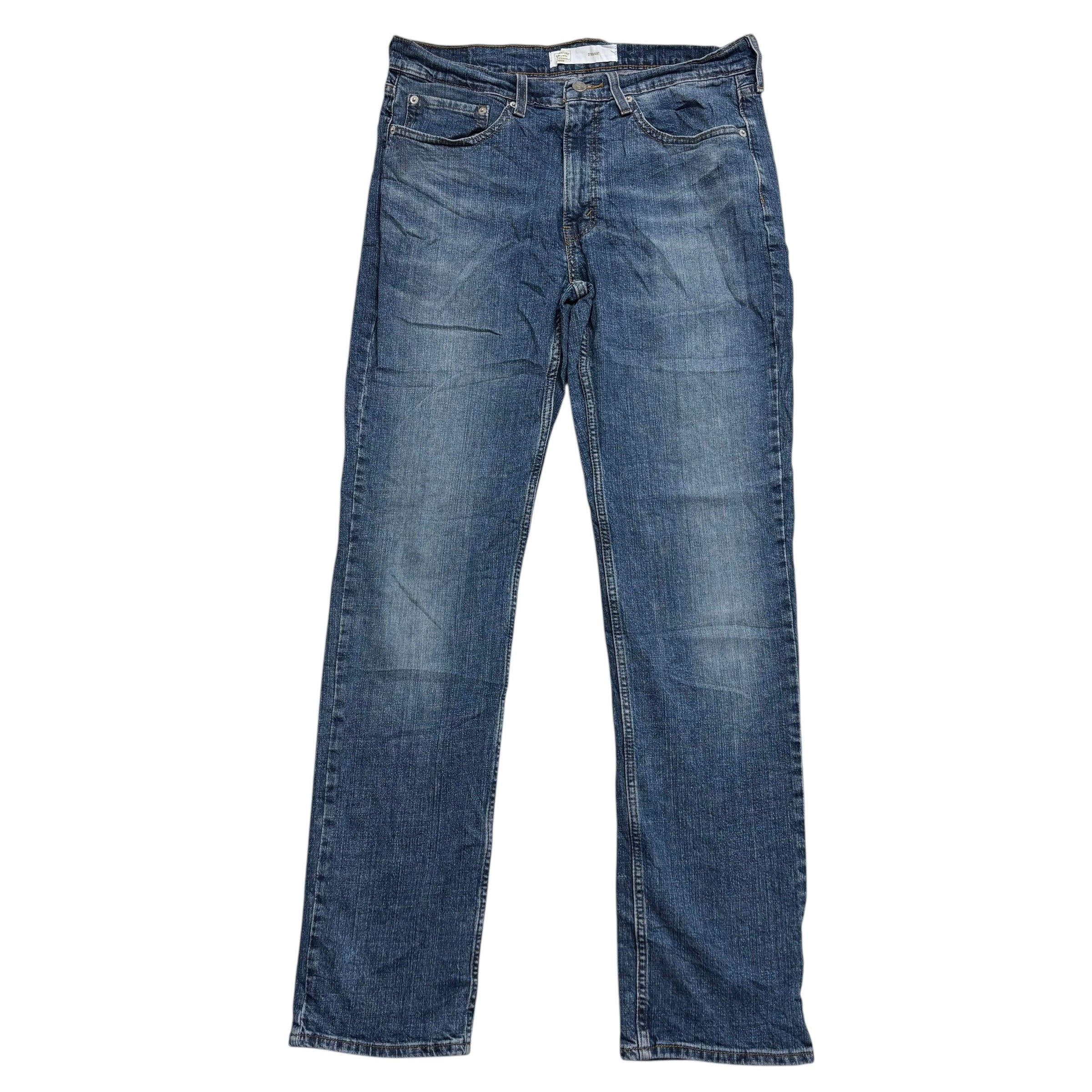 Levis Signature Jeans W34 L34 Mens Mid Blue Regular Straight Fit Stretch (E)