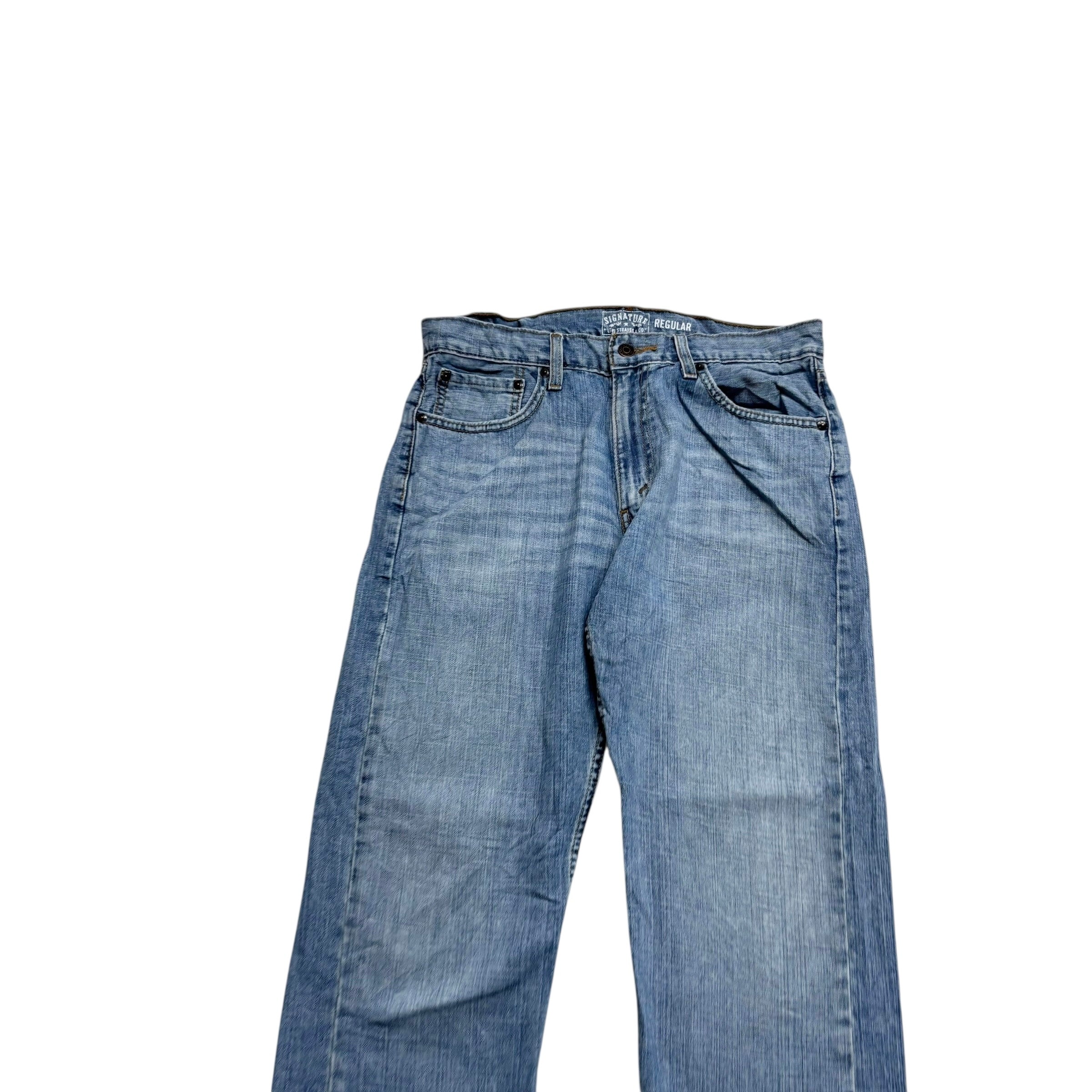 Levis Signature Jeans W33 L30 Mens Light Blue Regular Straight Fit Vintage (E)
