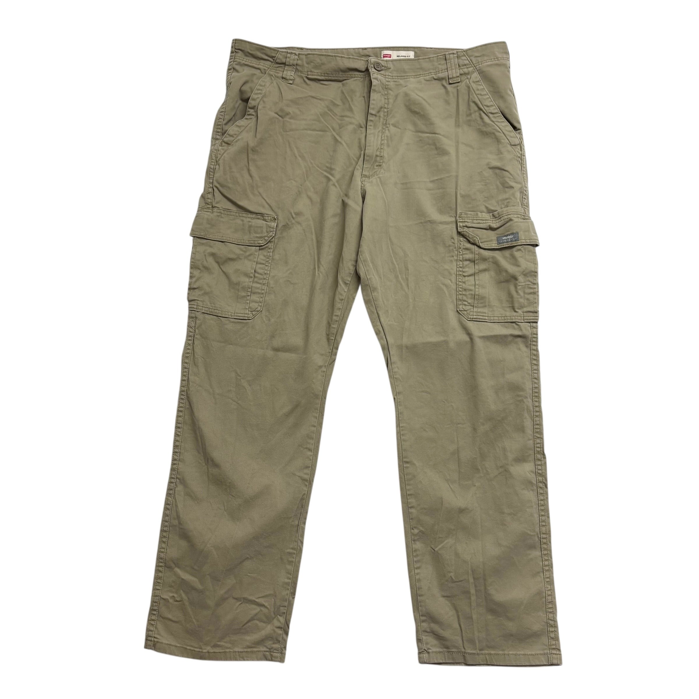 Wrangler Cargo Pants W40 L32 Mens Beige Relaxed Straight Fit Trousers (E)