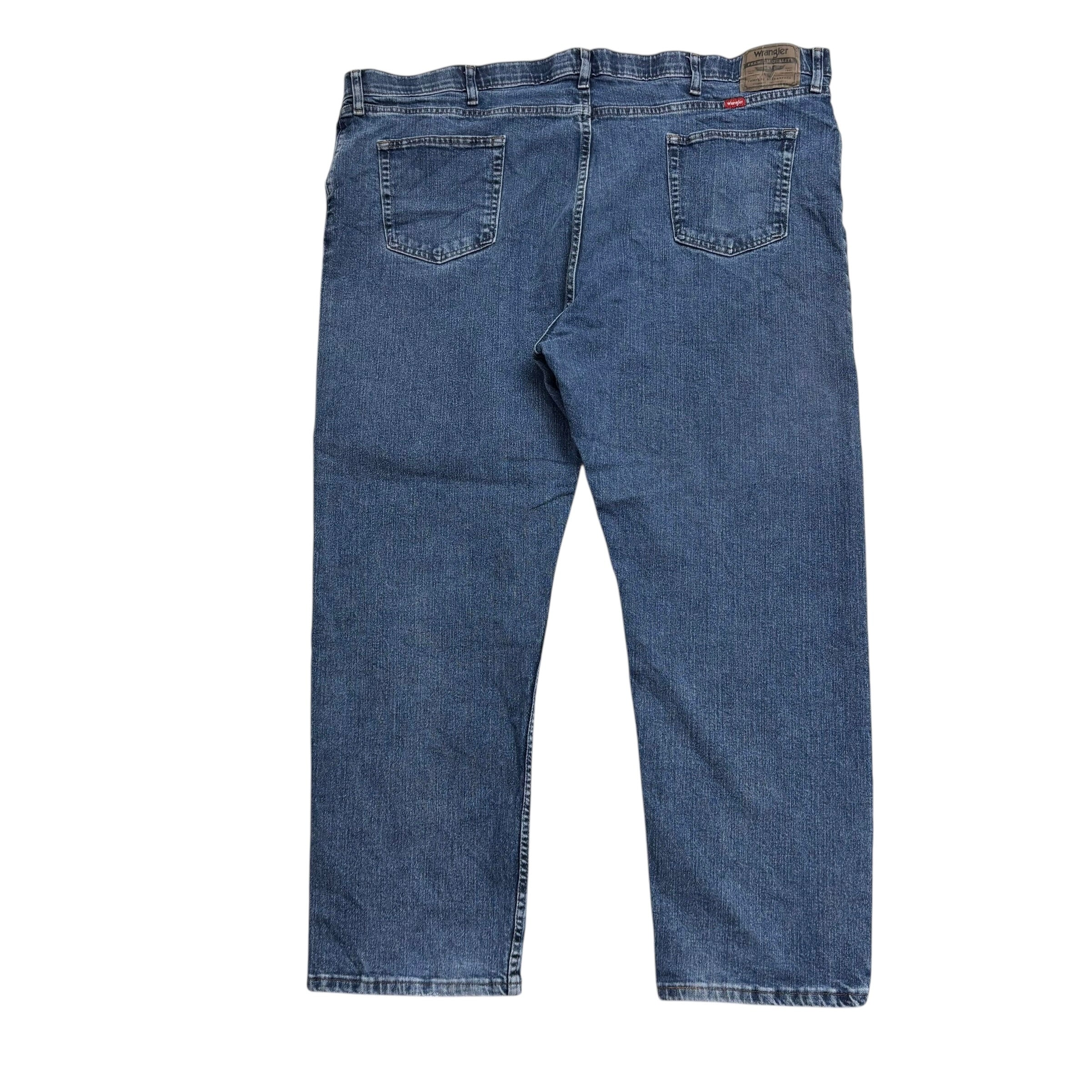 Wrangler Jeans W48 L30 Mens Mid Blue Regular Straight Fit Stretch Denim (E)