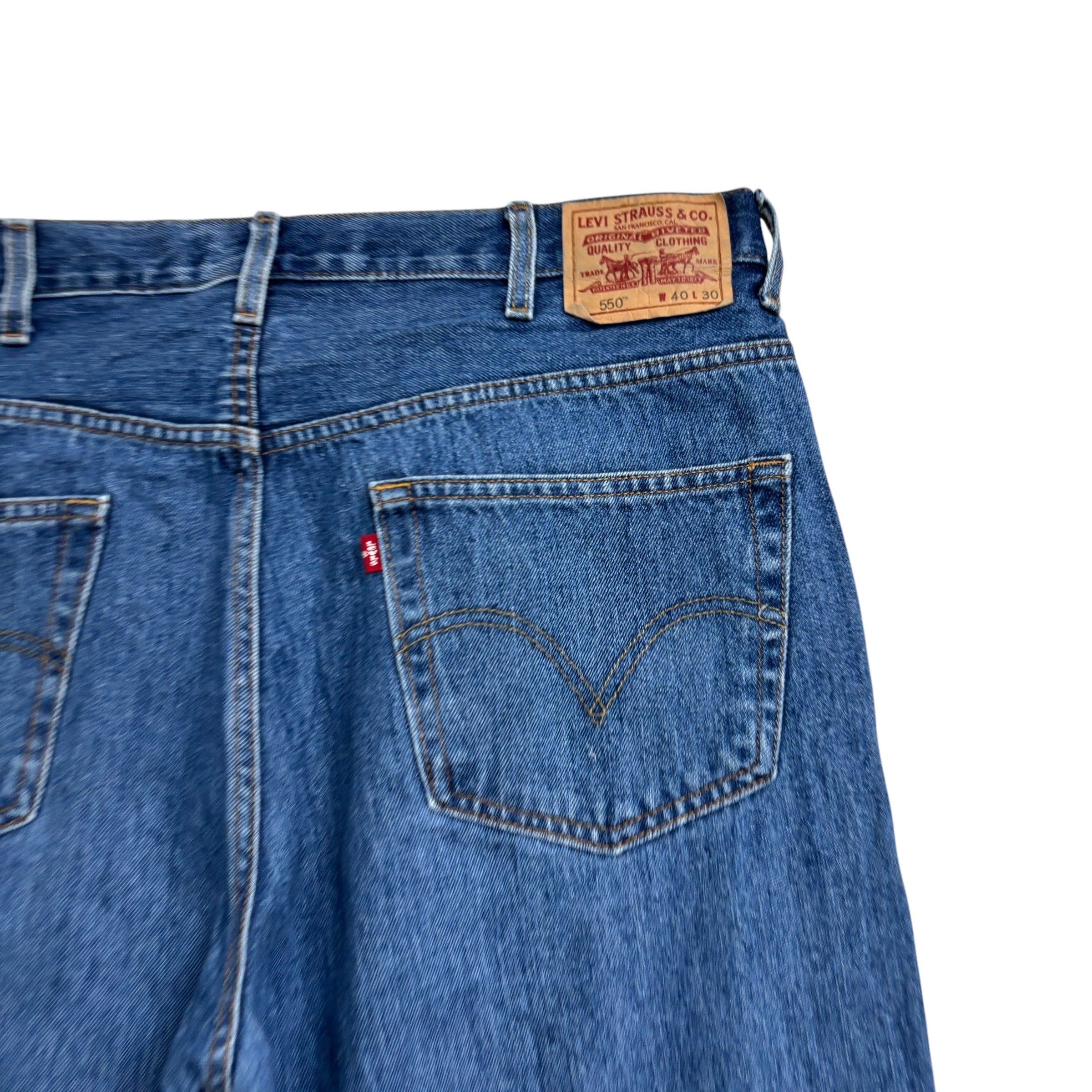 Levis 550 Jeans W40 L30 Mens Mid Blue Baggy Relaxed Straight Vintage Denim (E)